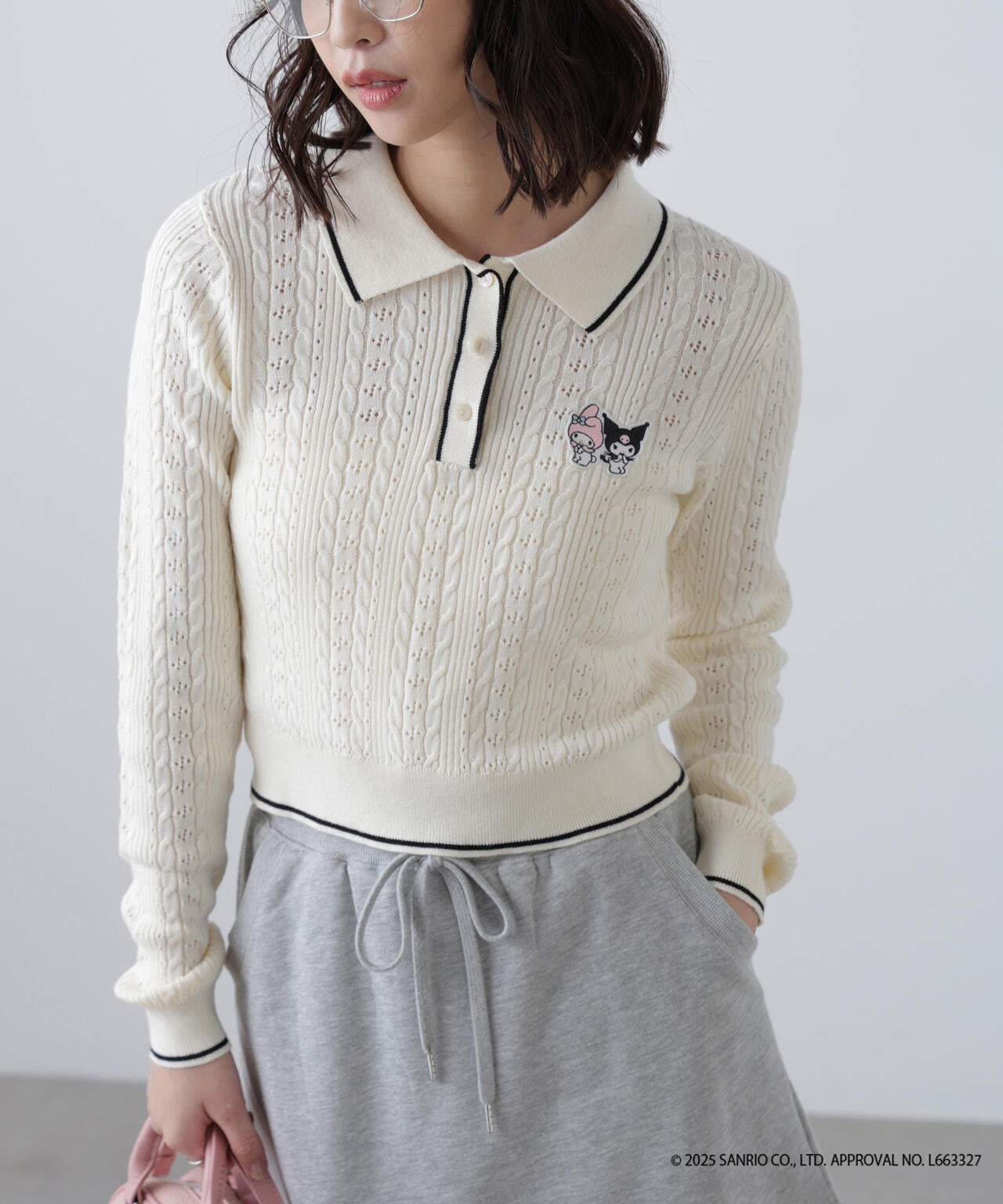 〈メロクロコラボ〉ニット長袖プルオーバー