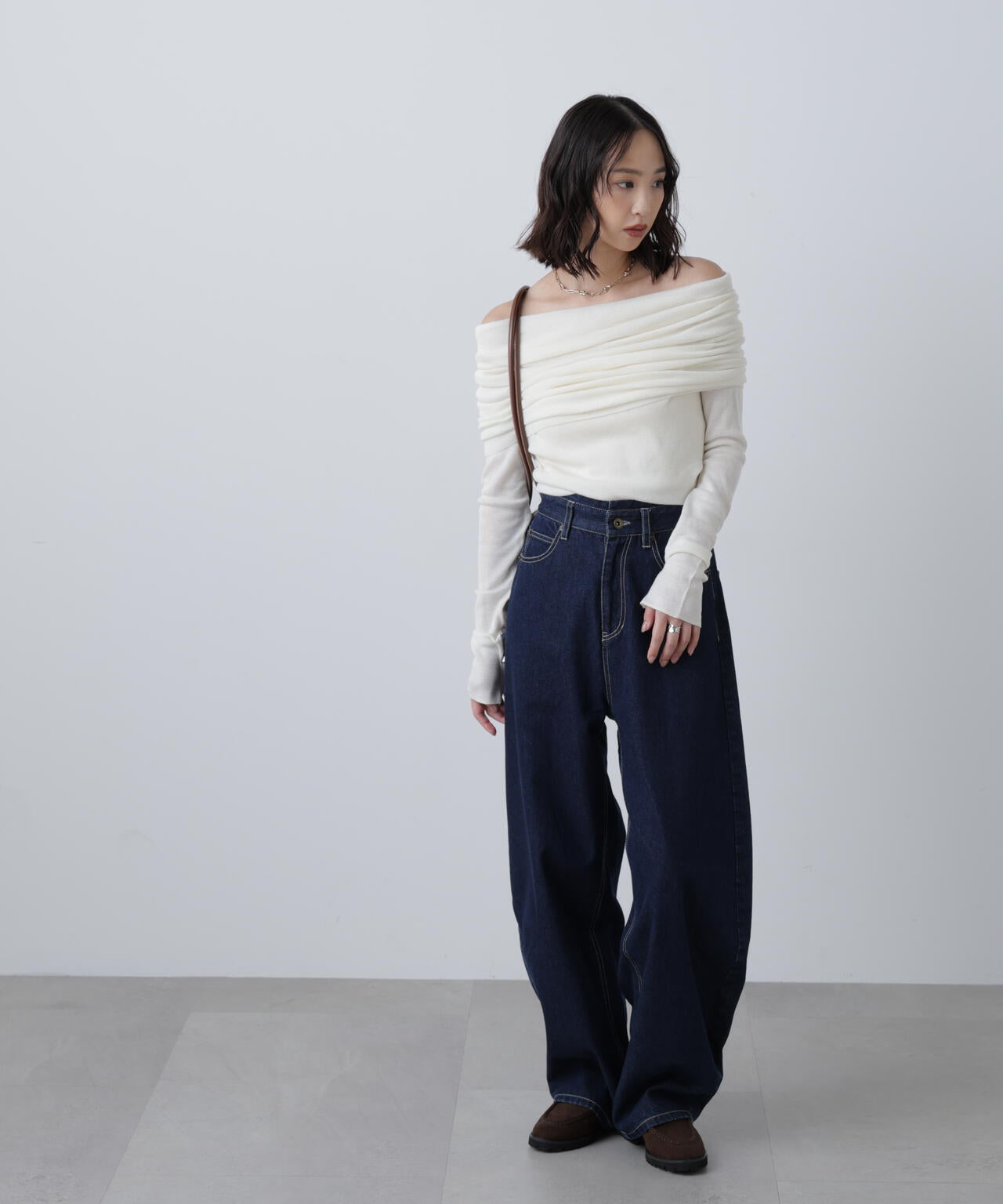 【RIO企画】袖口ボタンオフショルニット〈MFM〉