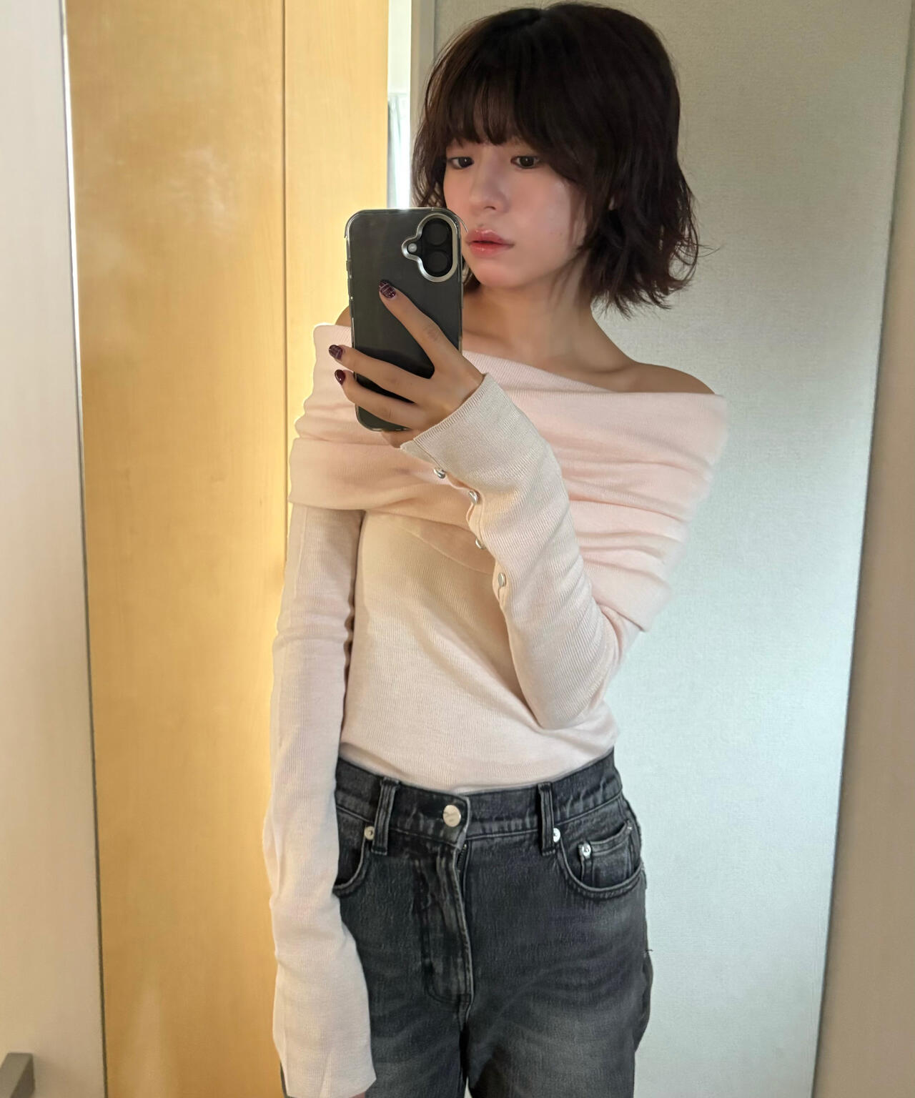 【RIO企画】袖口ボタンオフショルニット〈MFM〉