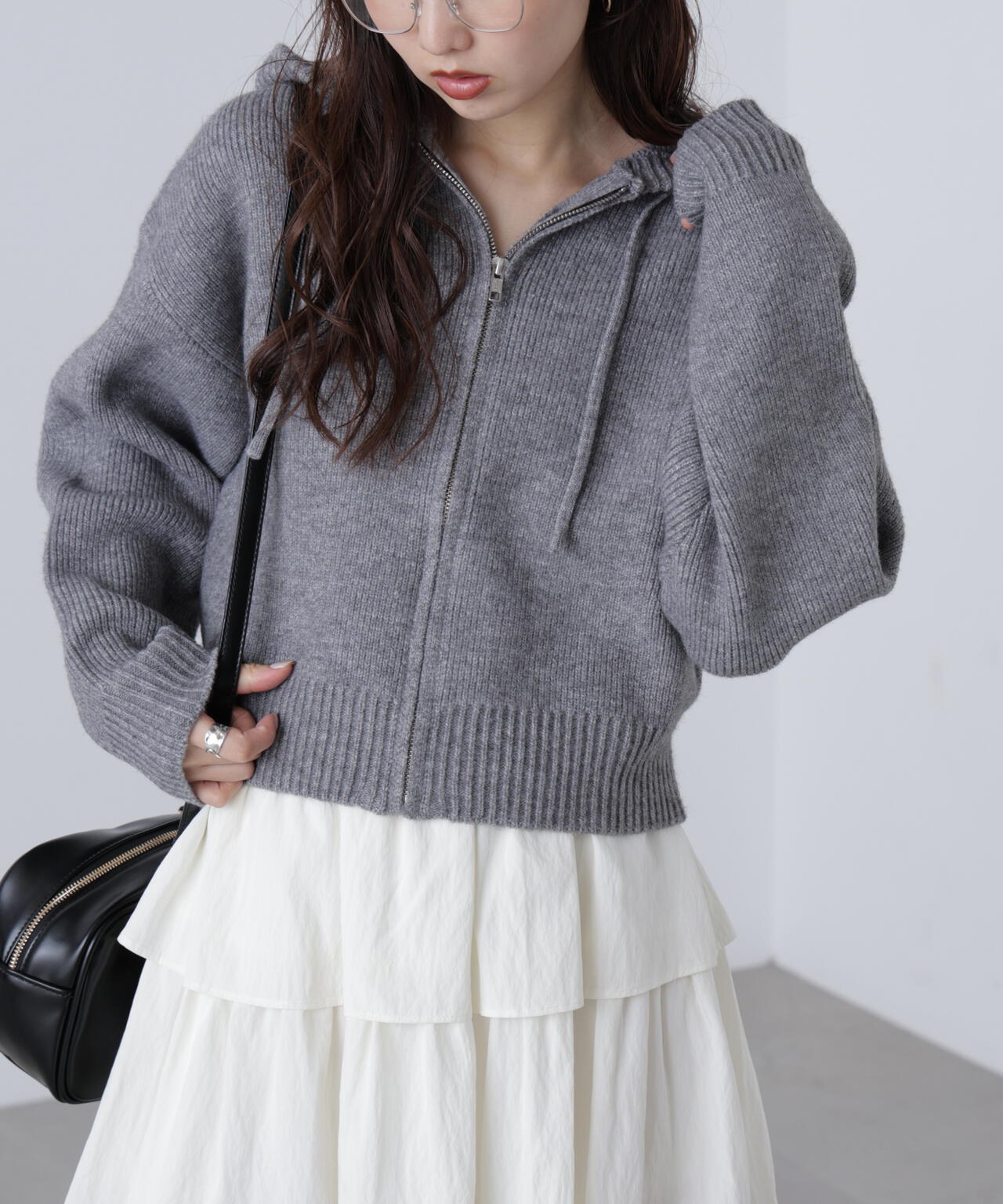 ジップニットパーカー