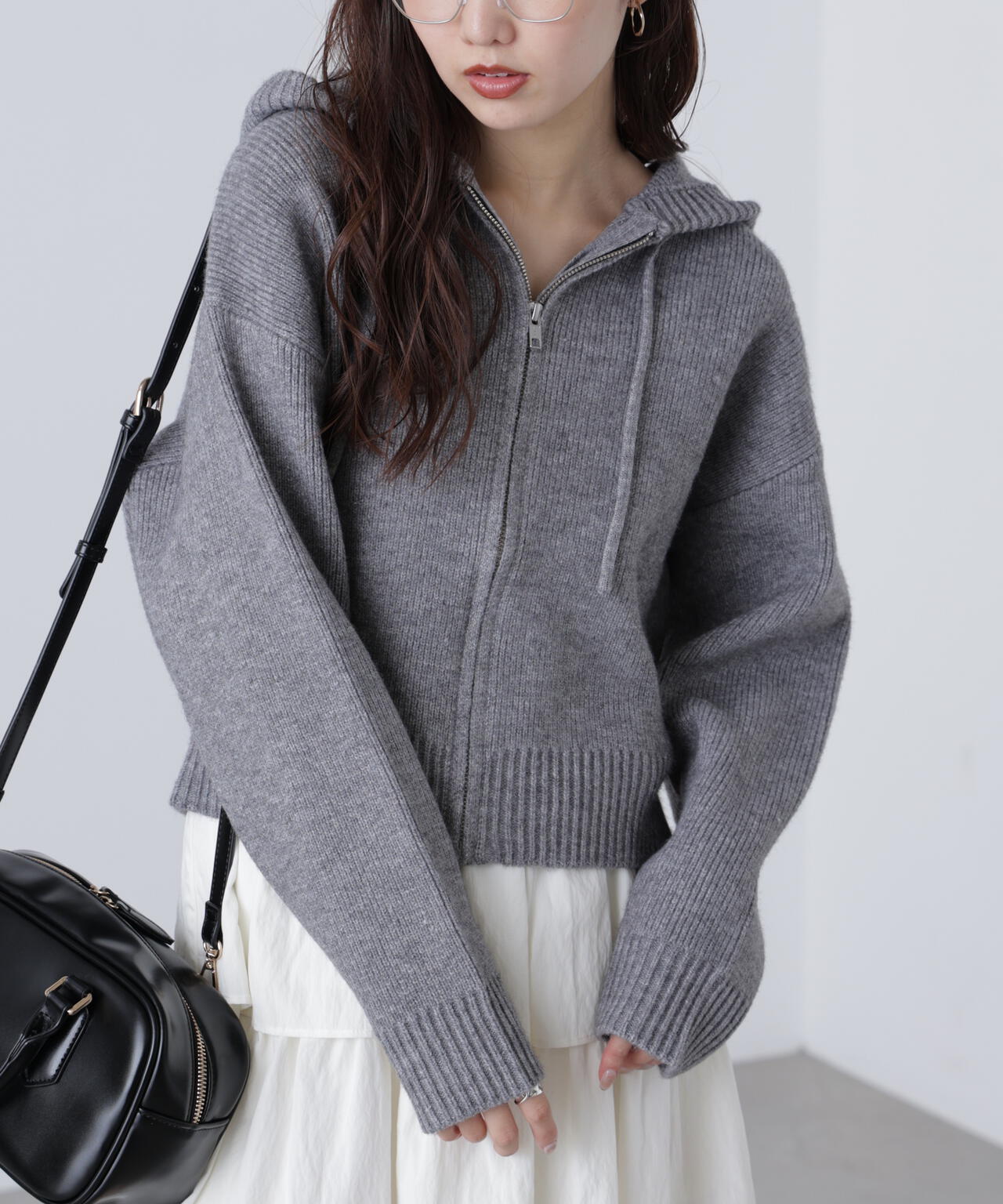 ジップニットパーカー