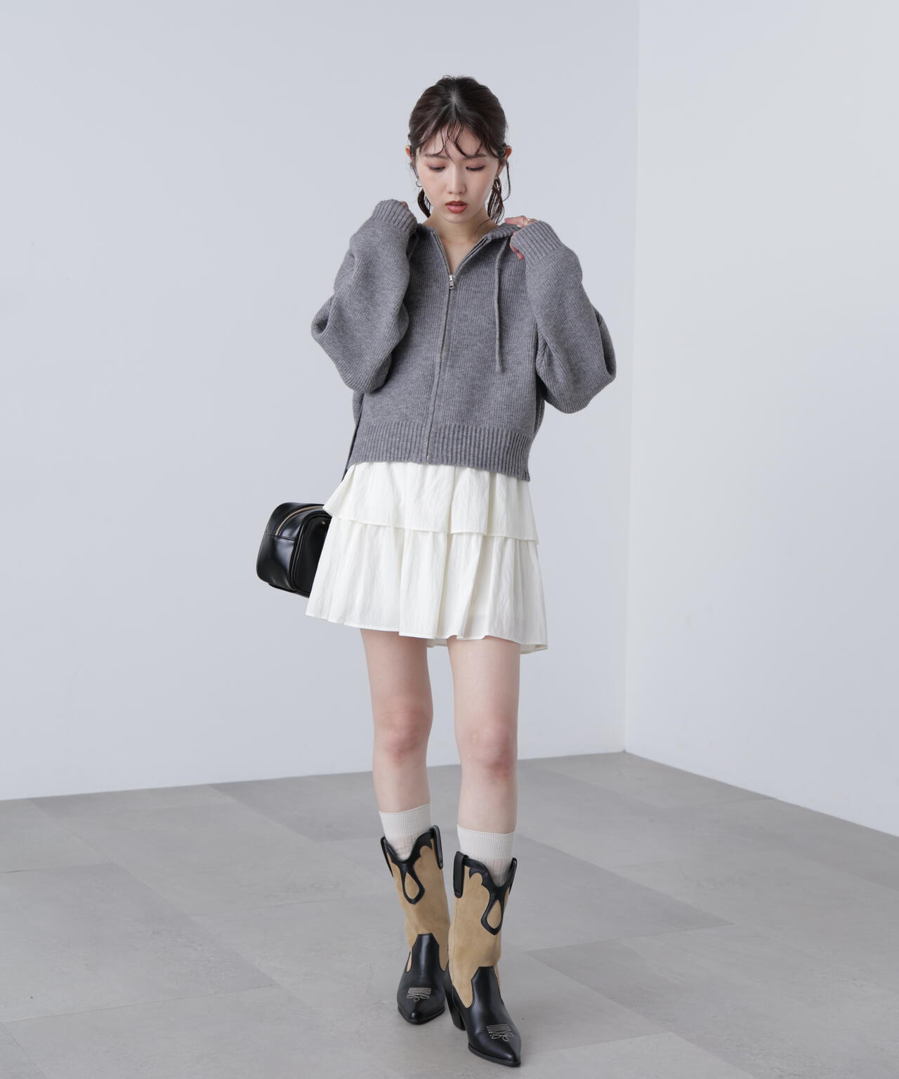 ジップニットパーカー