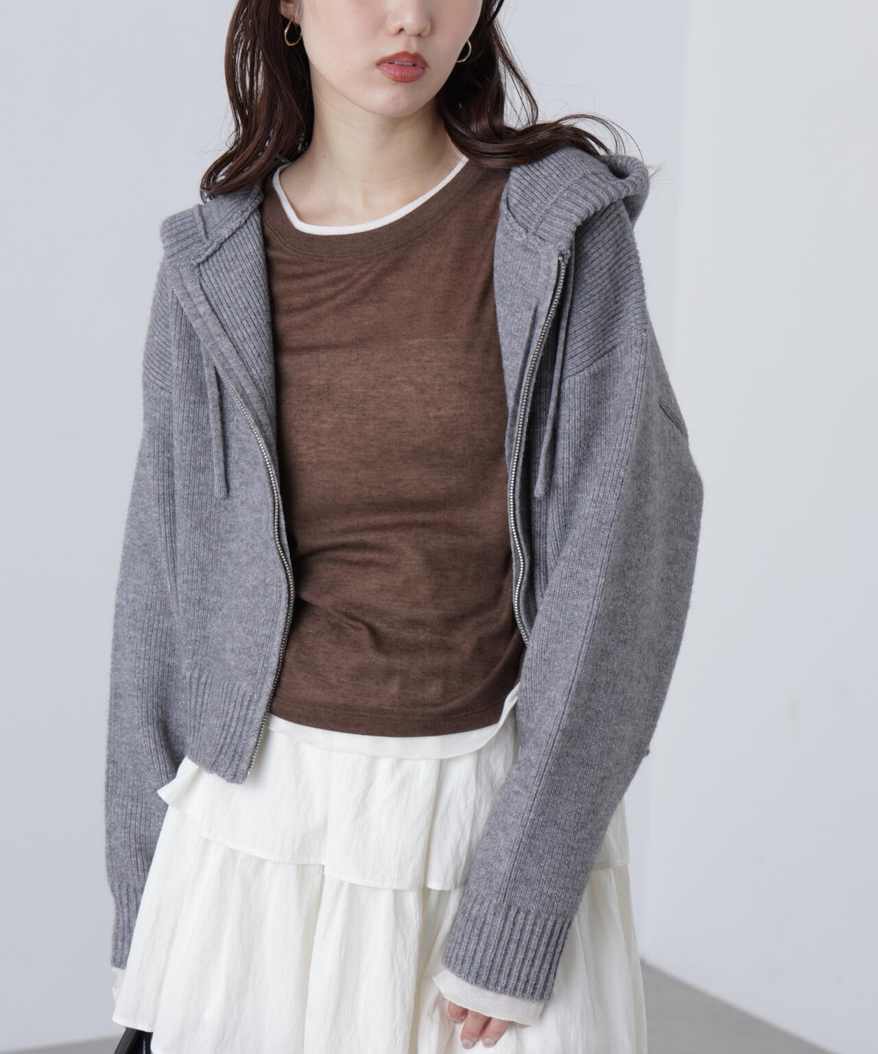 ジップニットパーカー