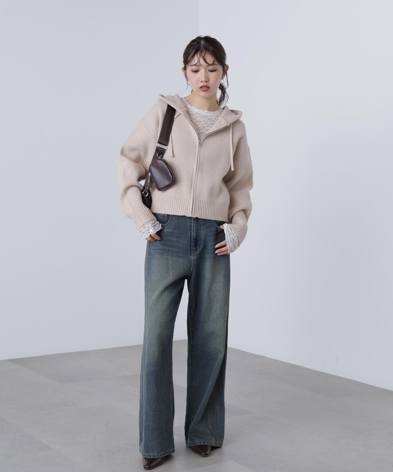 ジップニットパーカー