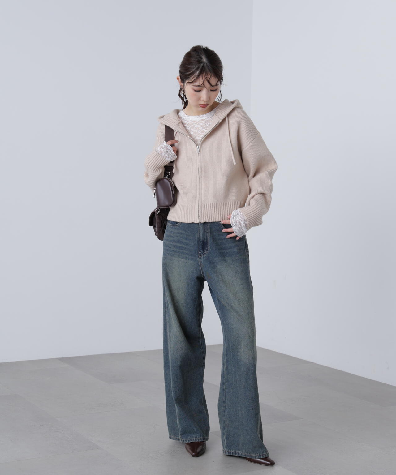 ジップニットパーカー