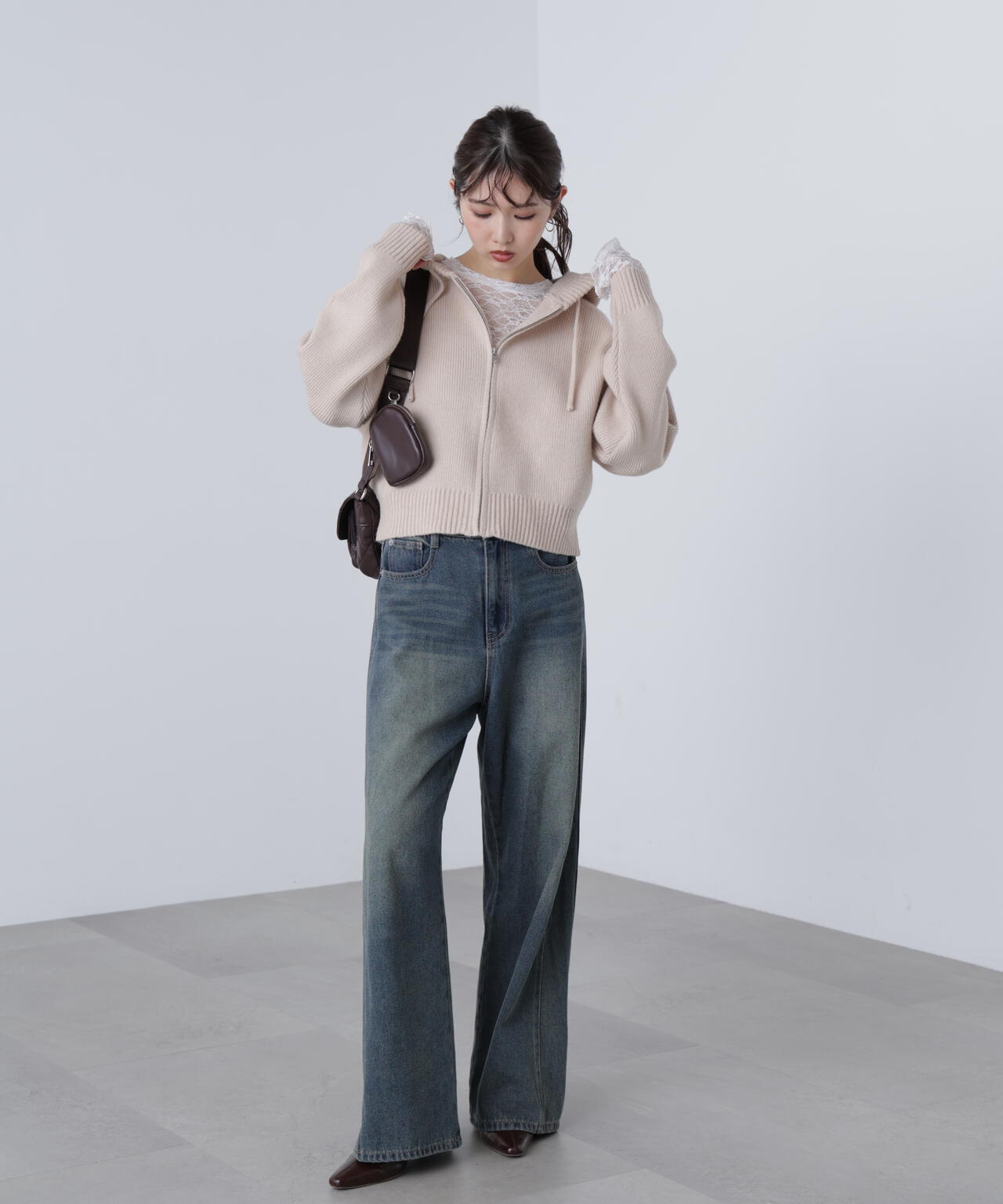 ジップニットパーカー