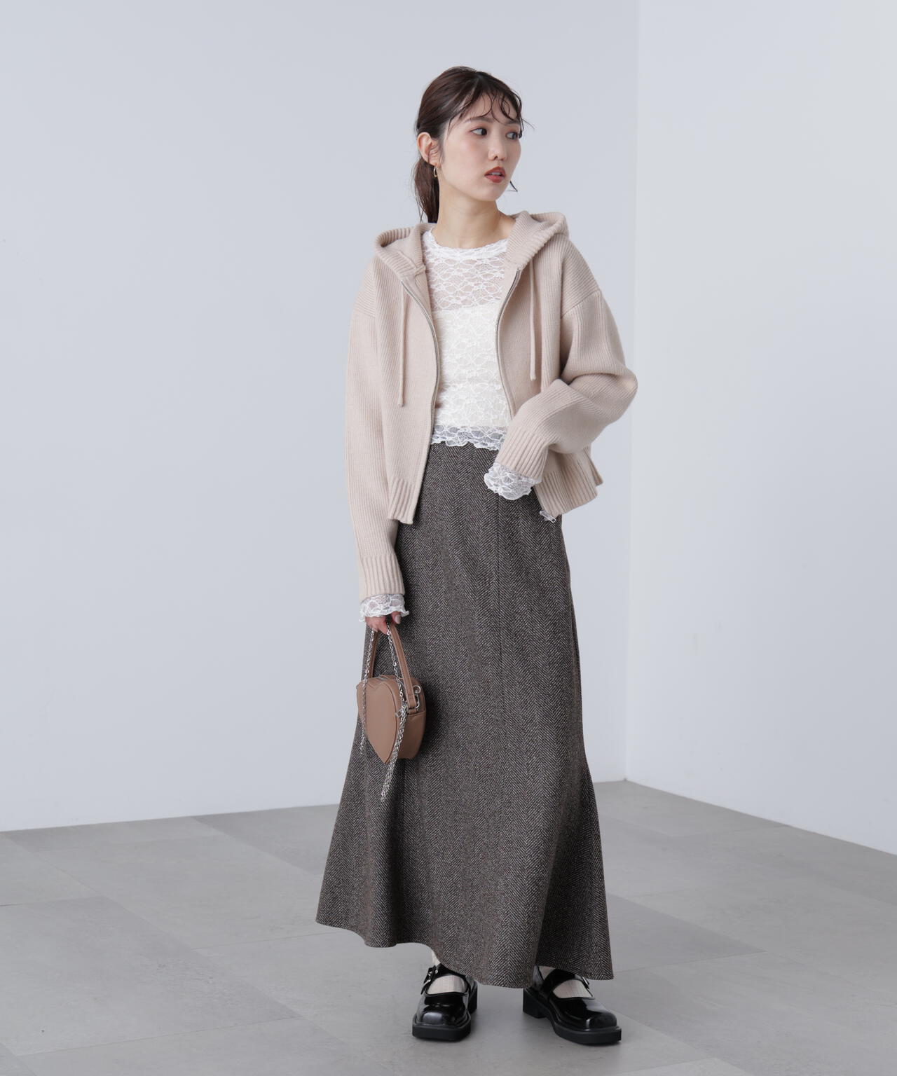 ジップニットパーカー