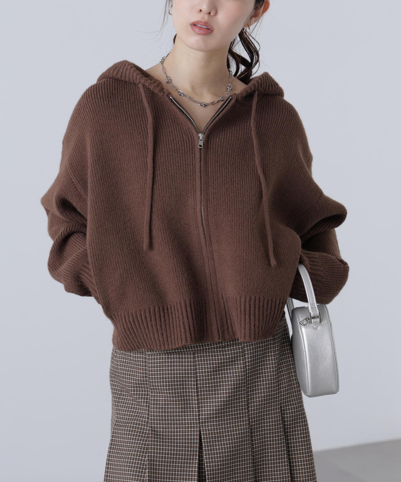 ジップニットパーカー