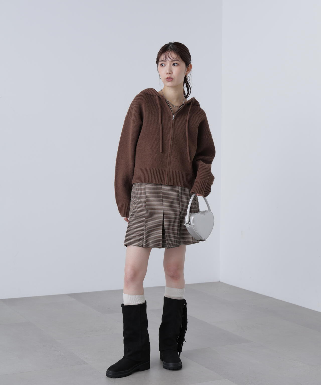 ジップニットパーカー