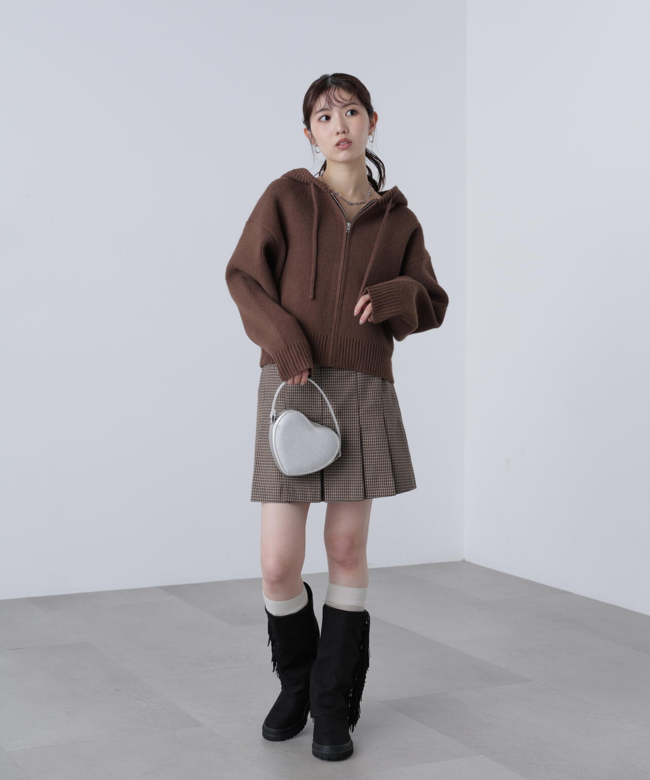 ジップニットパーカー