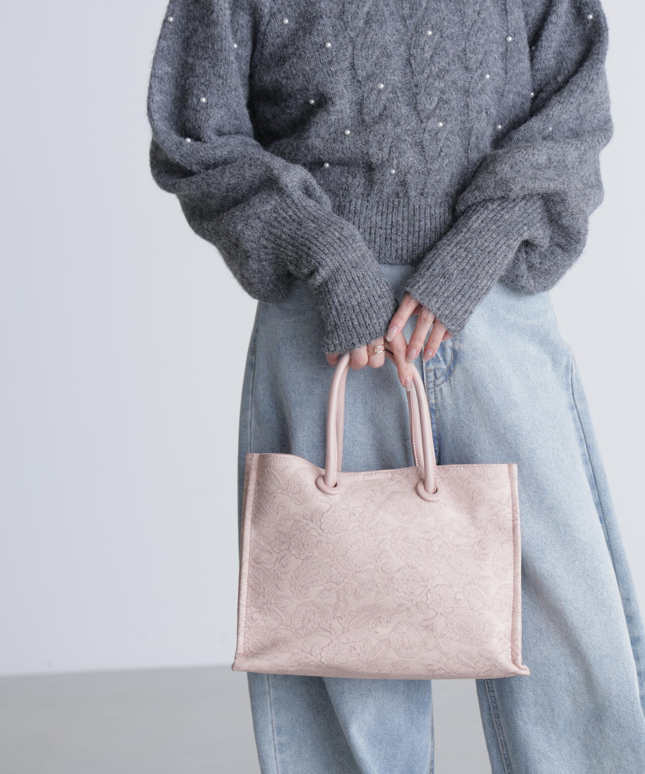 【ブラウン・カーキ 追加生産予約】エンボスペイズリーバッグ