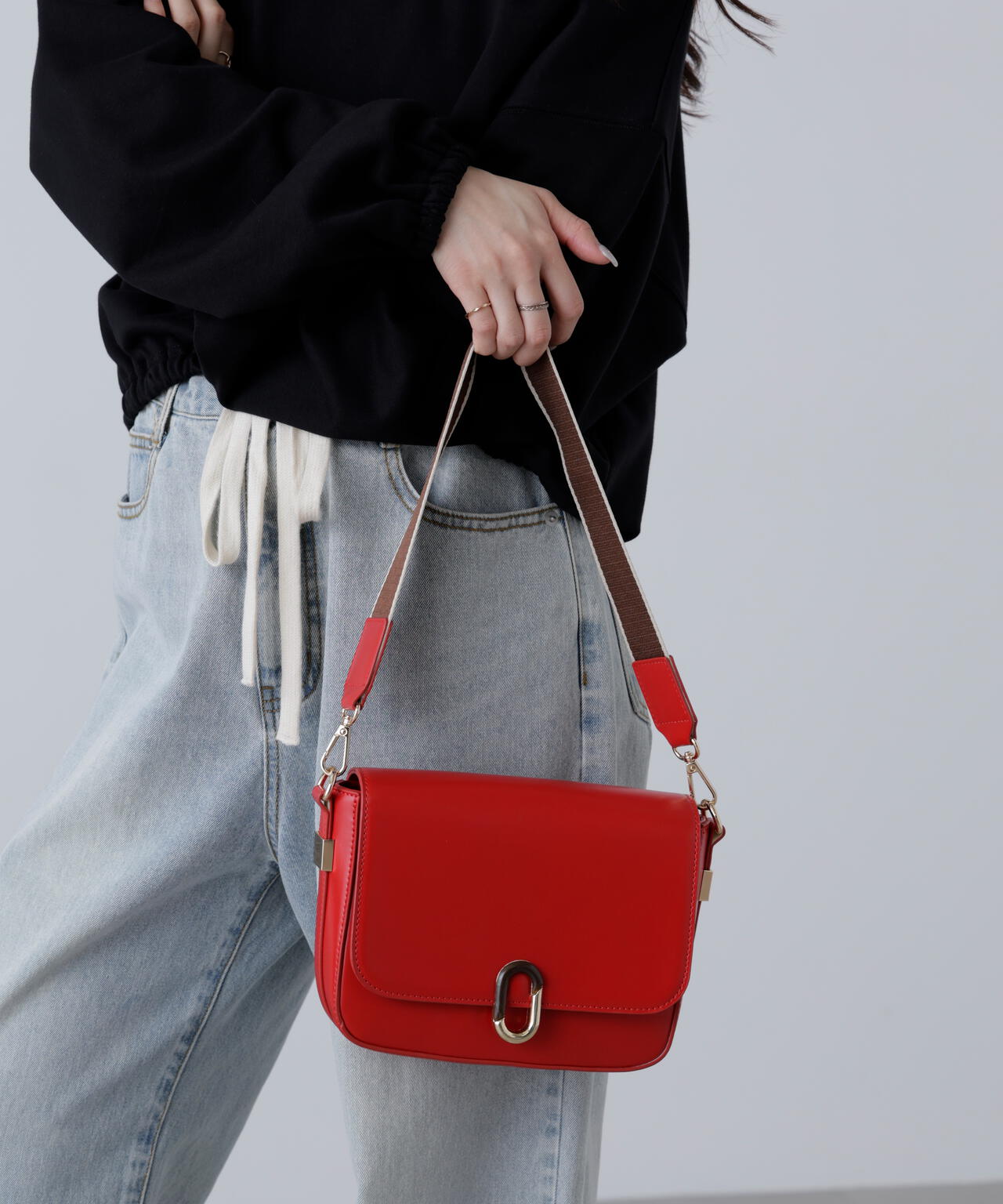 レトロフラップショルダーバッグ