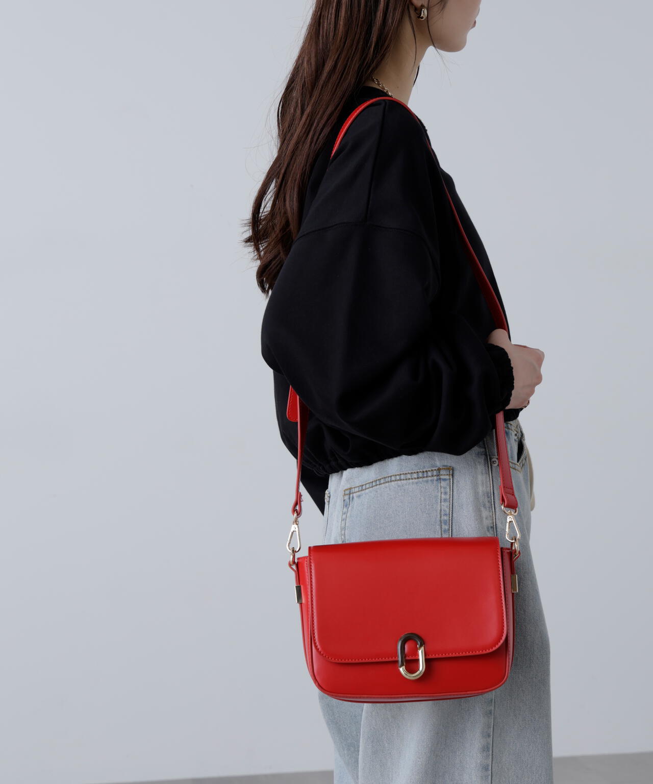 レトロフラップショルダーバッグ