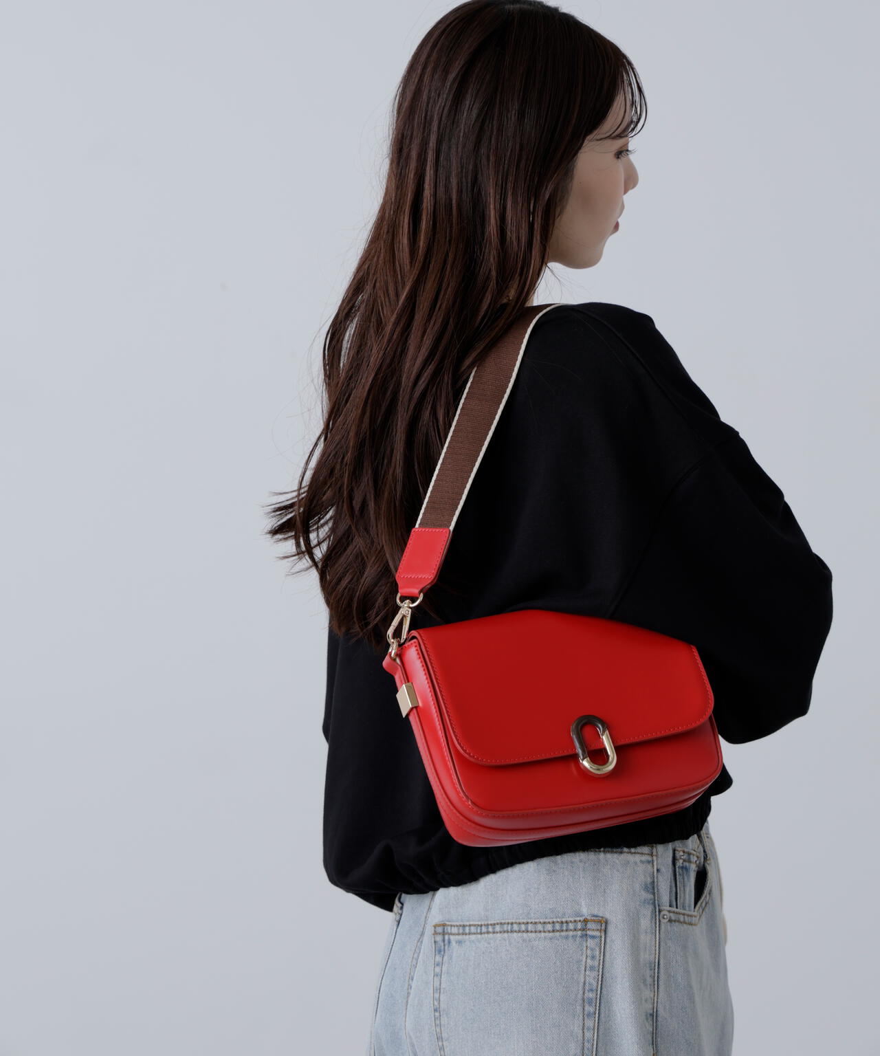 レトロフラップショルダーバッグ