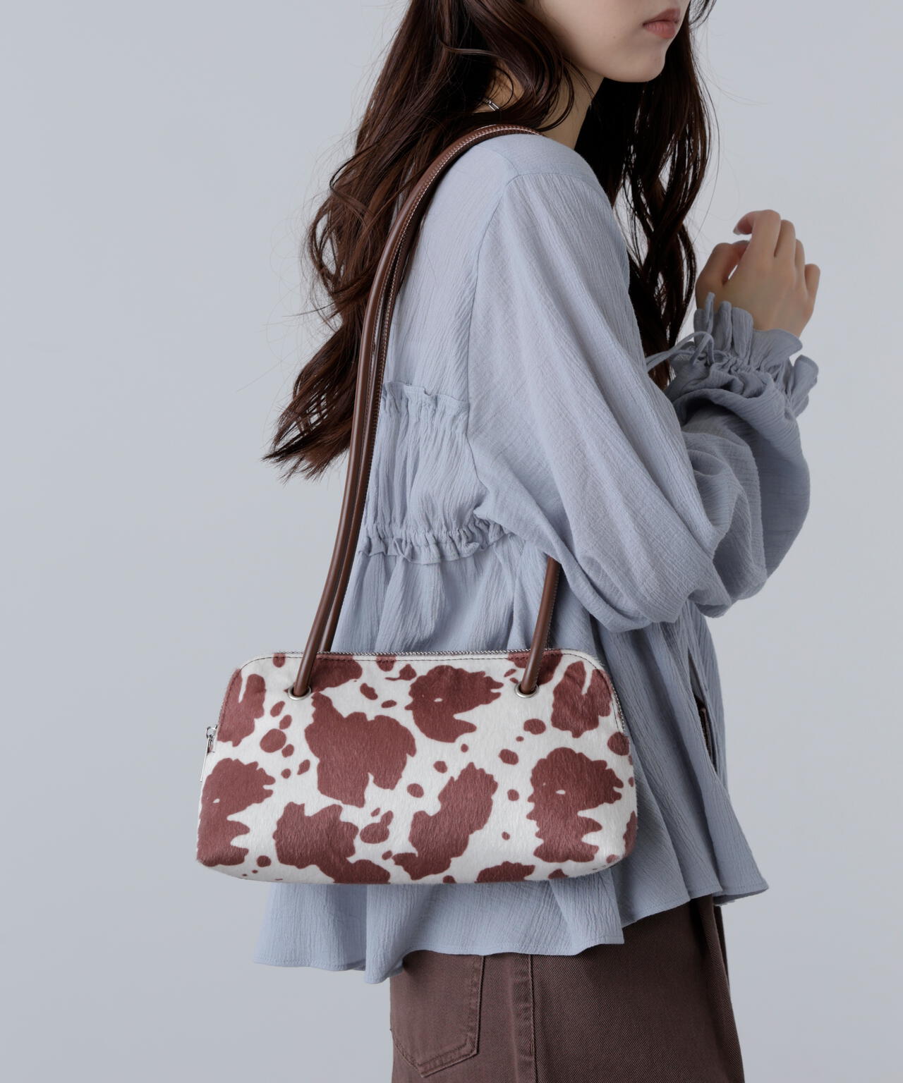 ロングショルダー横長バッグ