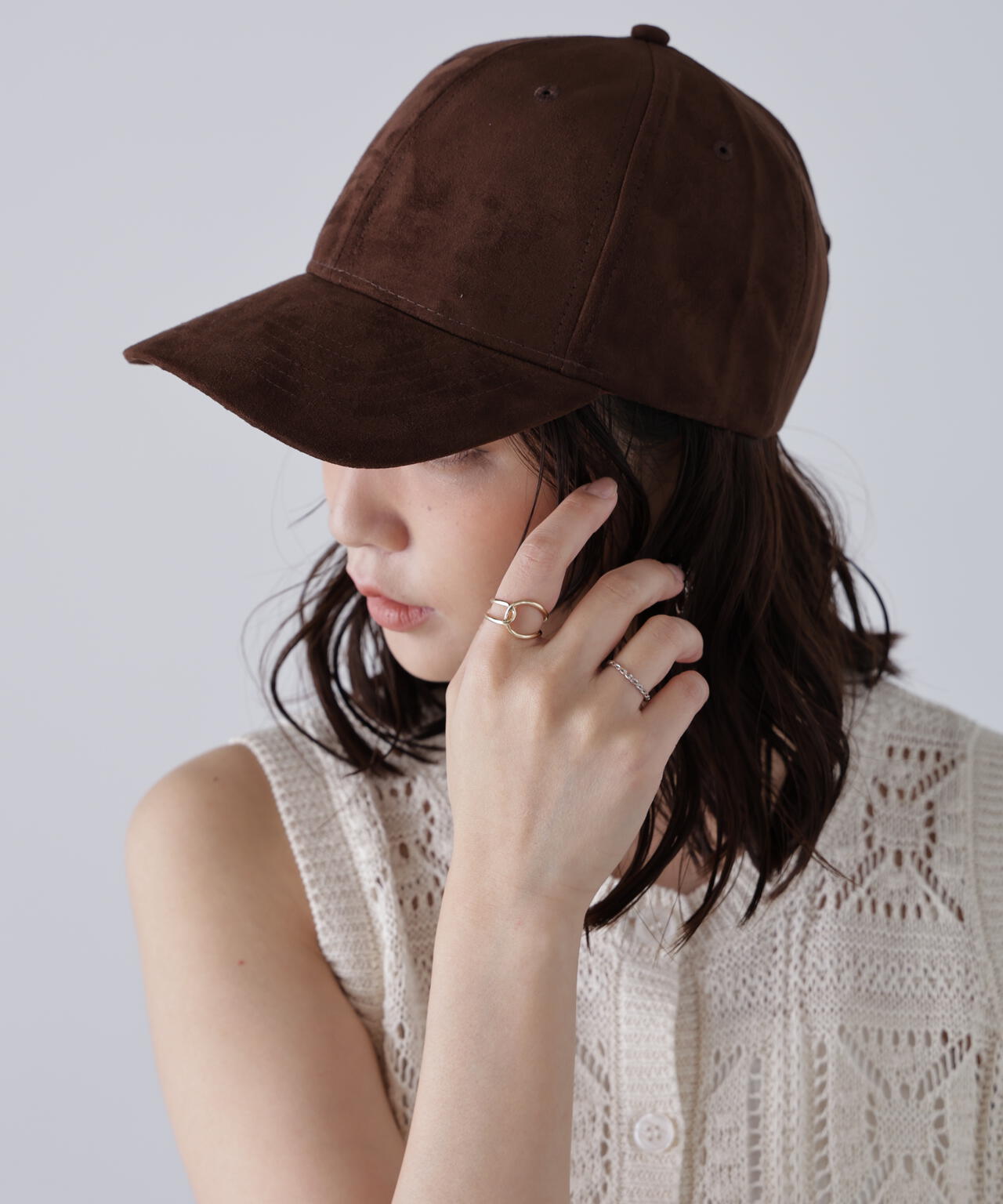 【newhattann】スウェードライクキャップ