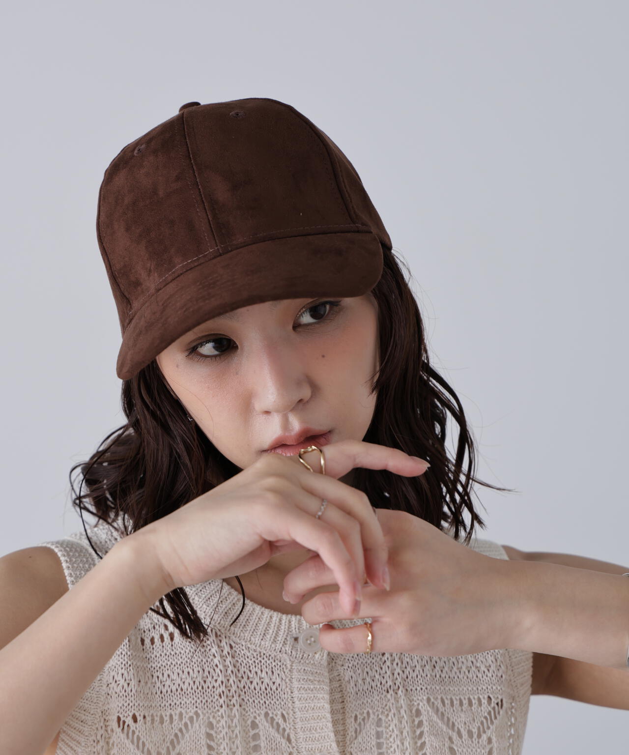 【newhattann】スウェードライクキャップ