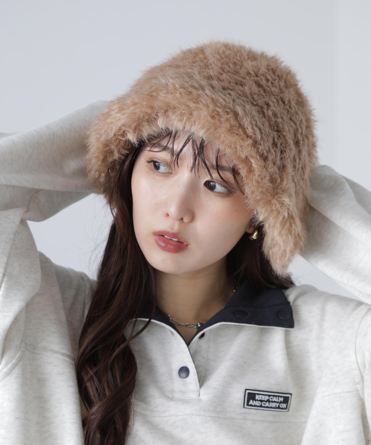 フェイクファーハット