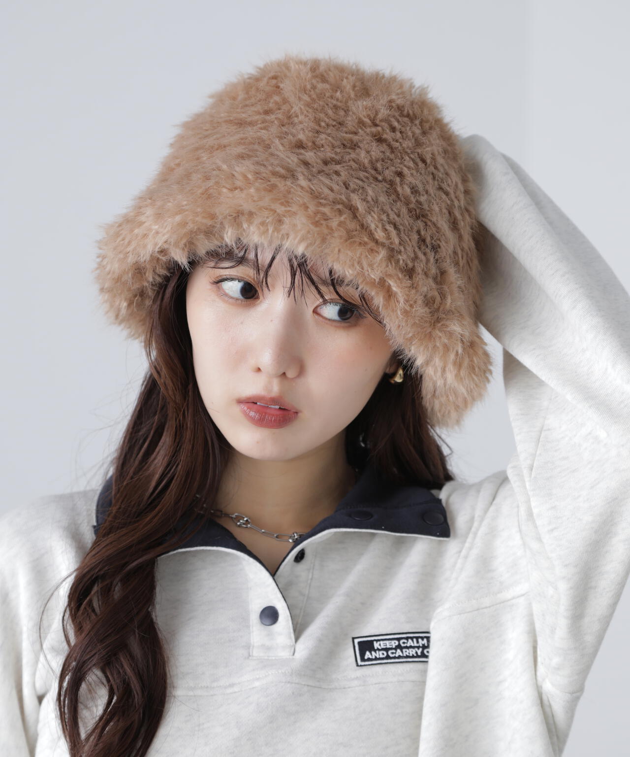 フェイクファーハット