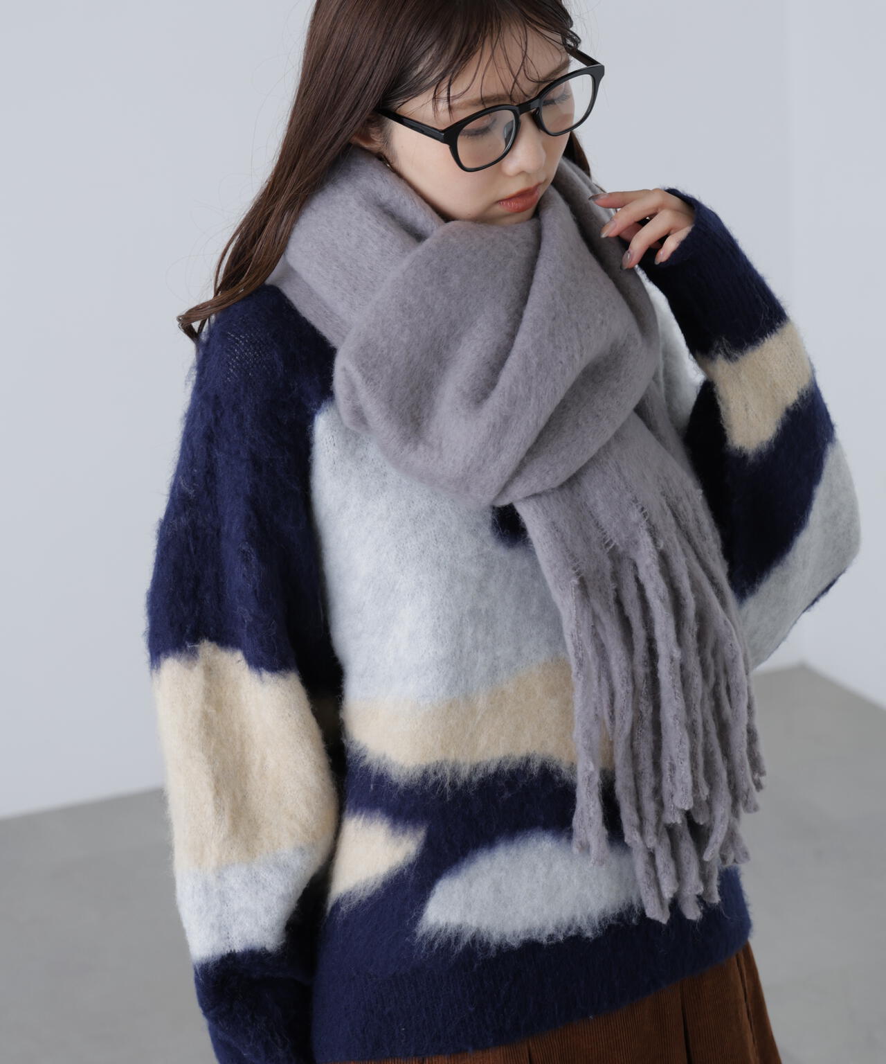 大判無地ストール