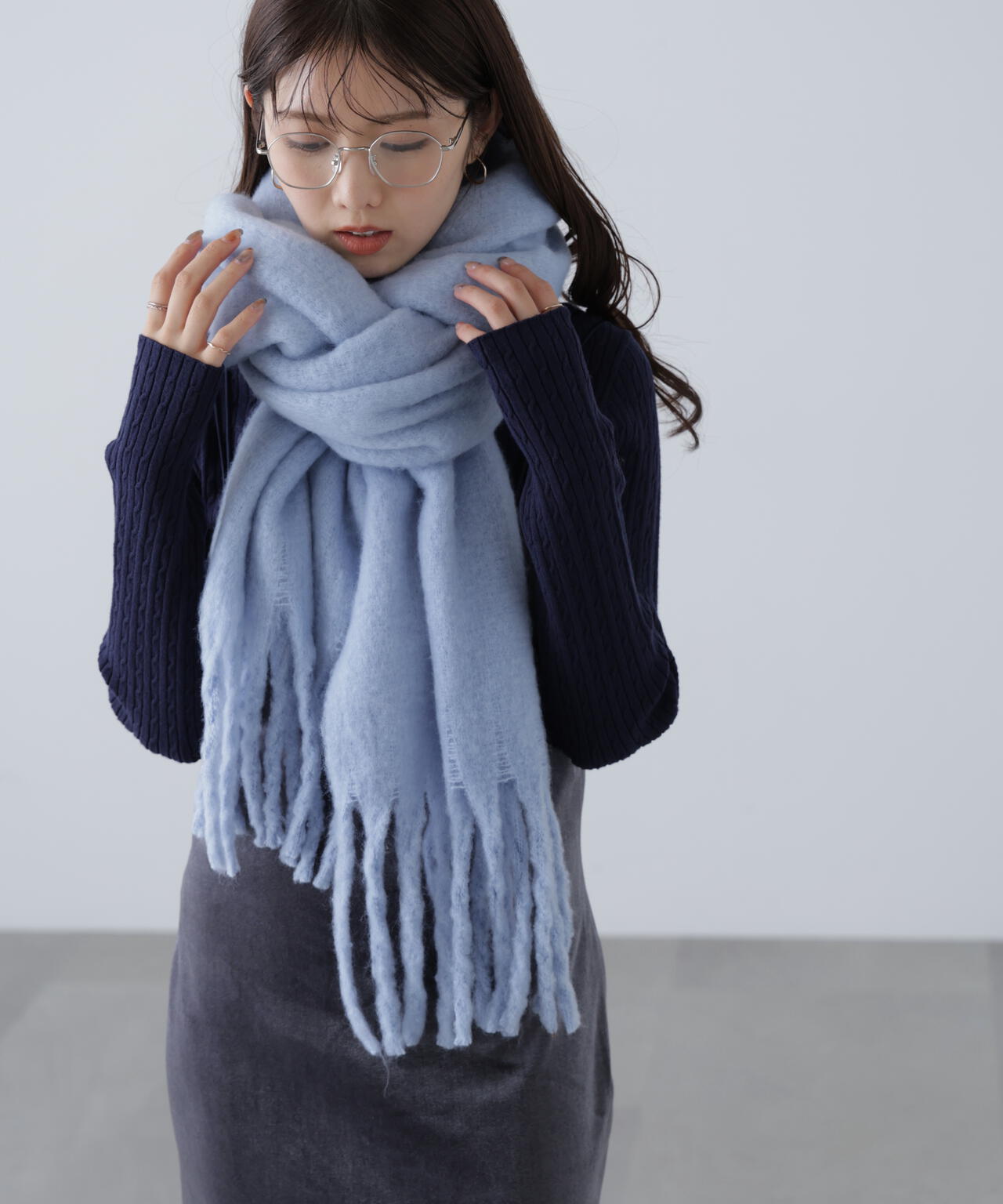 大判無地ストール