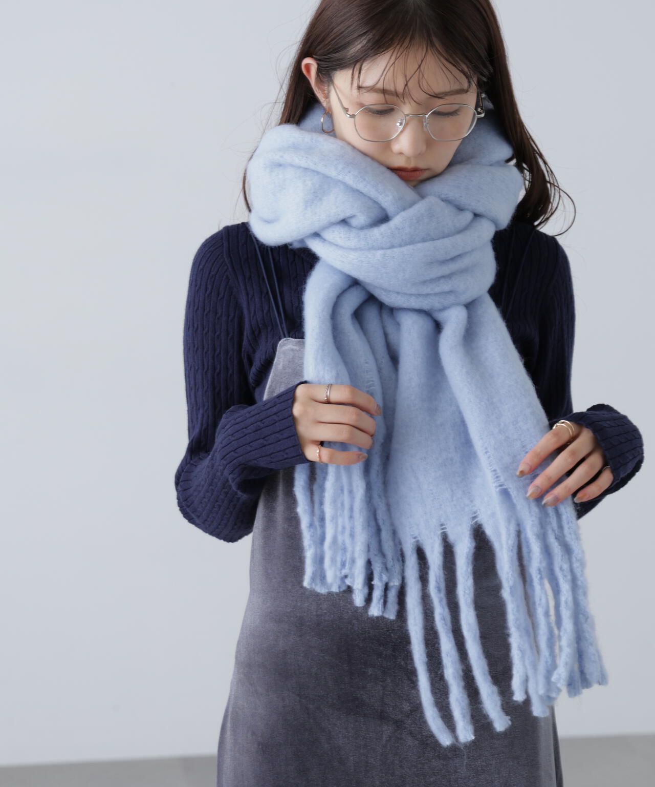 大判無地ストール