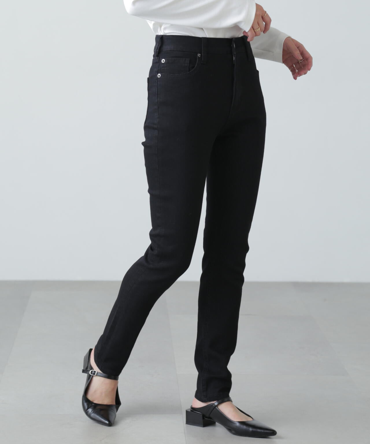 【3サイズ展開XS-M】ベーシックスキニーデニムパンツ【低身長サイズ有】