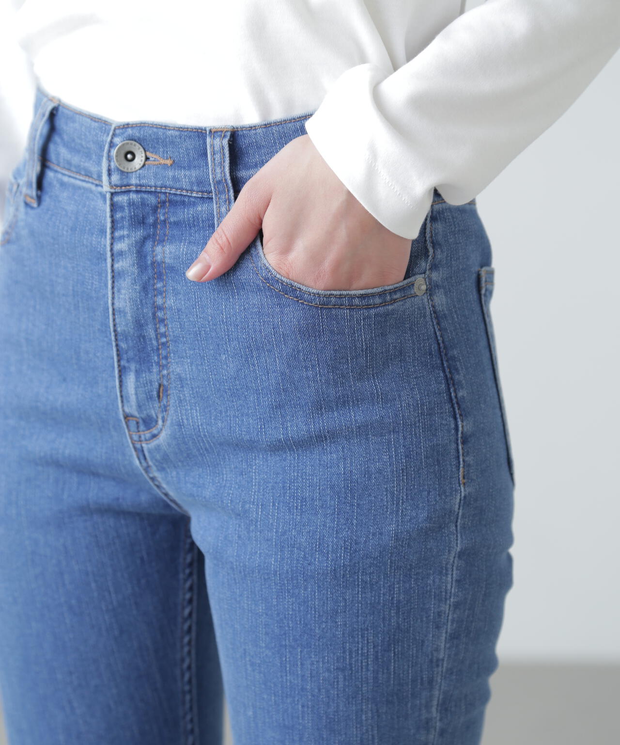 【3サイズ展開XS-M】ベーシックスキニーデニムパンツ【低身長サイズ有】