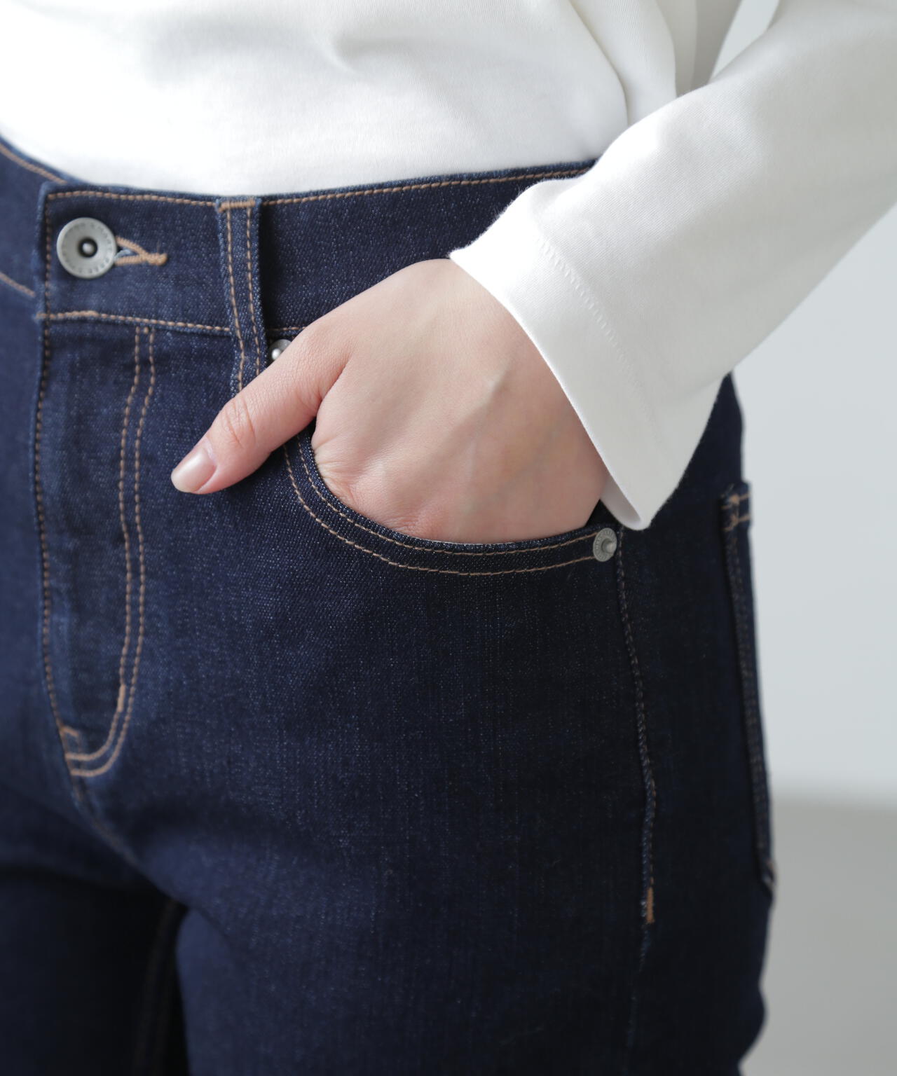 【3サイズ展開XS-M】ベーシックスキニーデニムパンツ【低身長サイズ有】