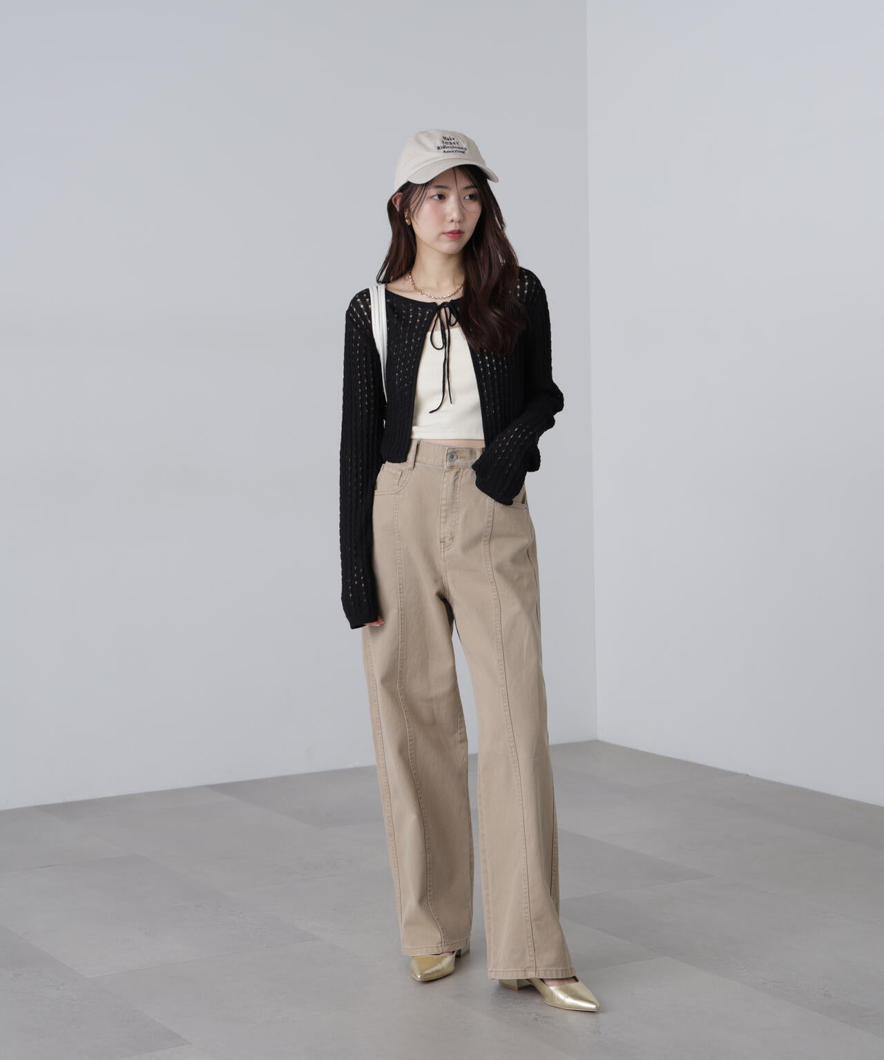 【3サイズ展開XS-M】ワイドストレートカラーパンツ【低身長サイズ有】