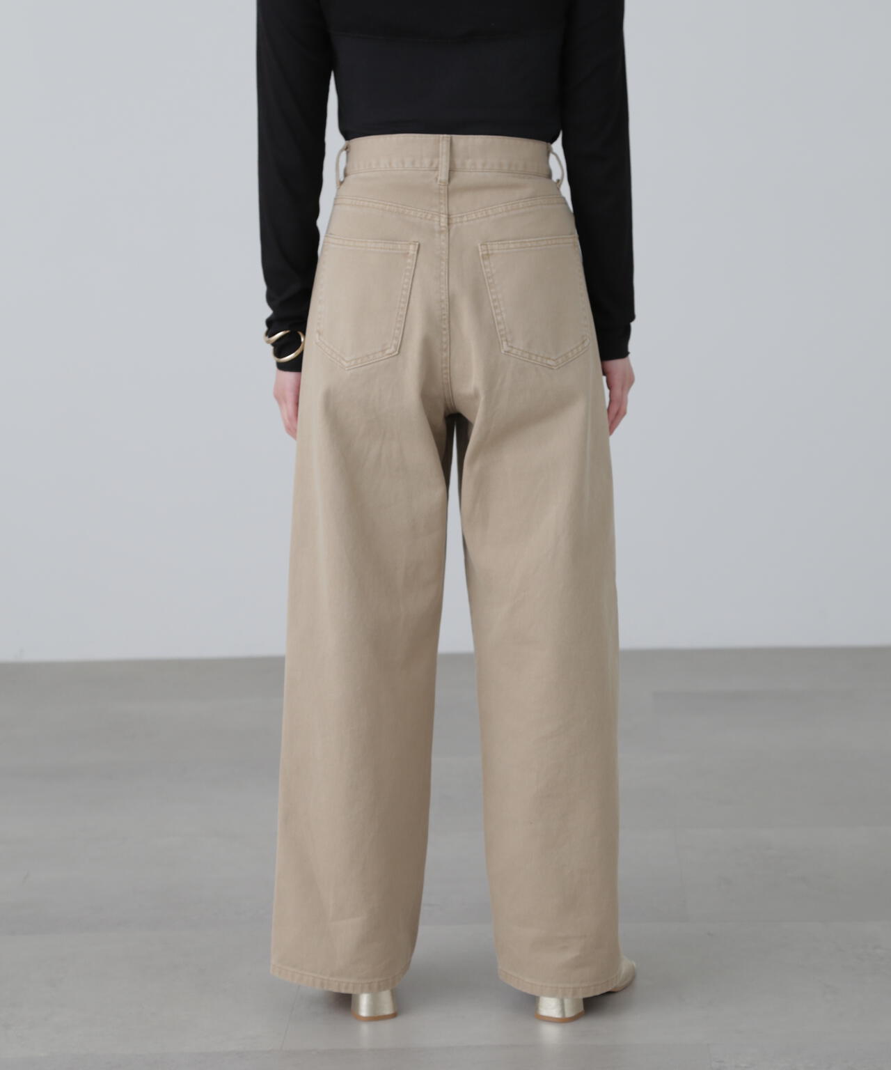 【3サイズ展開XS-M】ワイドストレートカラーパンツ【低身長サイズ有】
