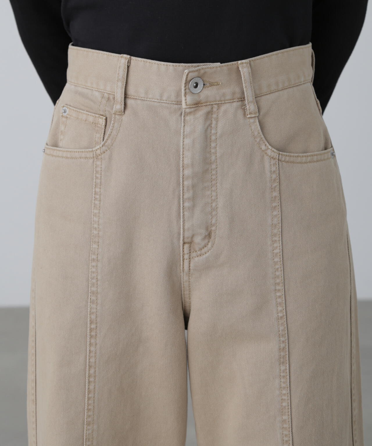 【3サイズ展開XS-M】ワイドストレートカラーパンツ【低身長サイズ有】