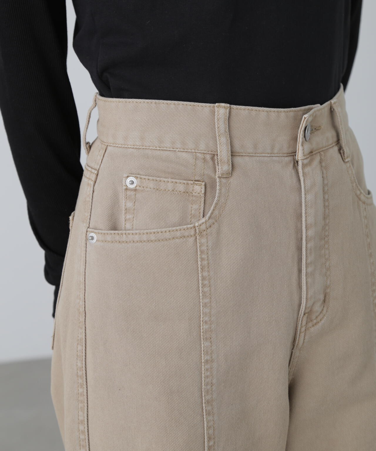 【3サイズ展開XS-M】ワイドストレートカラーパンツ【低身長サイズ有】