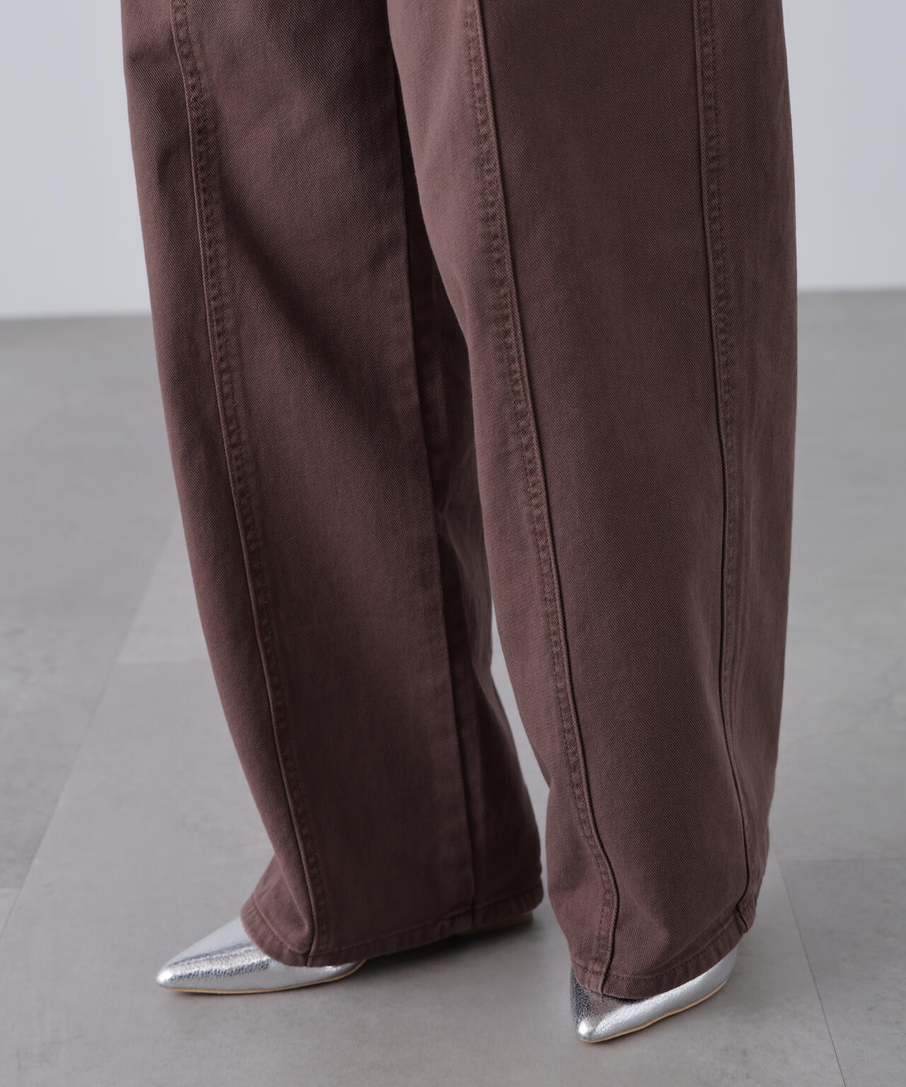 【3サイズ展開XS-M】ワイドストレートカラーパンツ【低身長サイズ有】