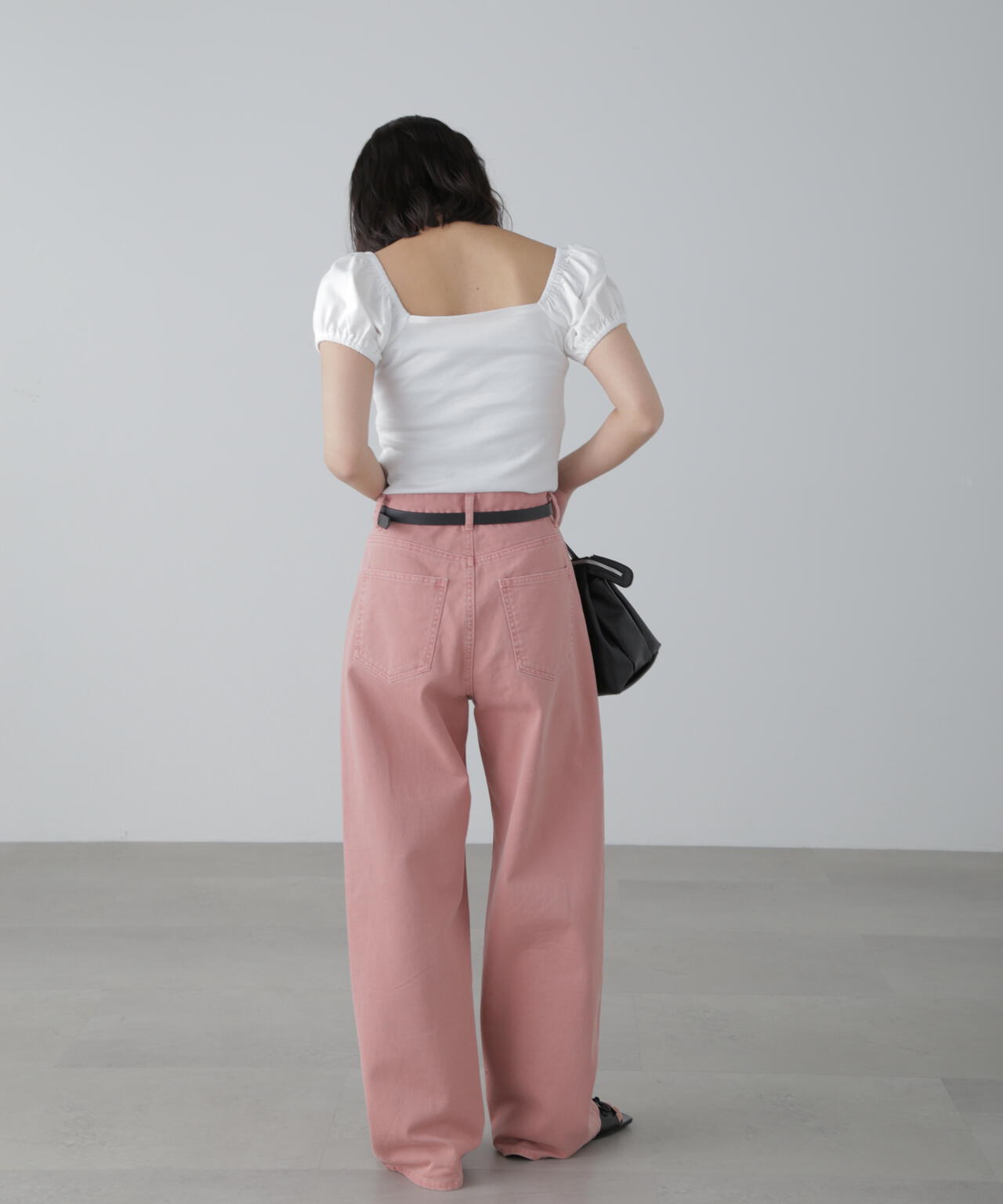 【3サイズ展開XS-M】ワイドストレートカラーパンツ【低身長サイズ有】