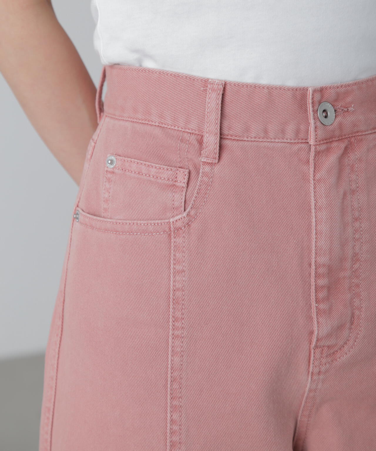 【3サイズ展開XS-M】ワイドストレートカラーパンツ【低身長サイズ有】