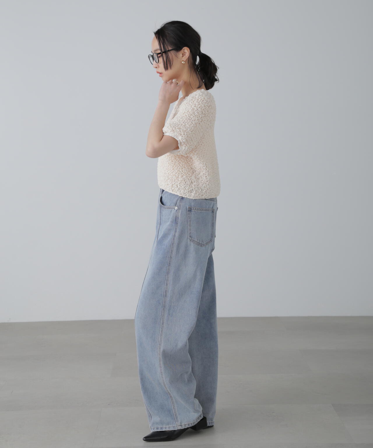 【3サイズ展開XS-M】ワイドストレートカラーパンツ【低身長サイズ有】