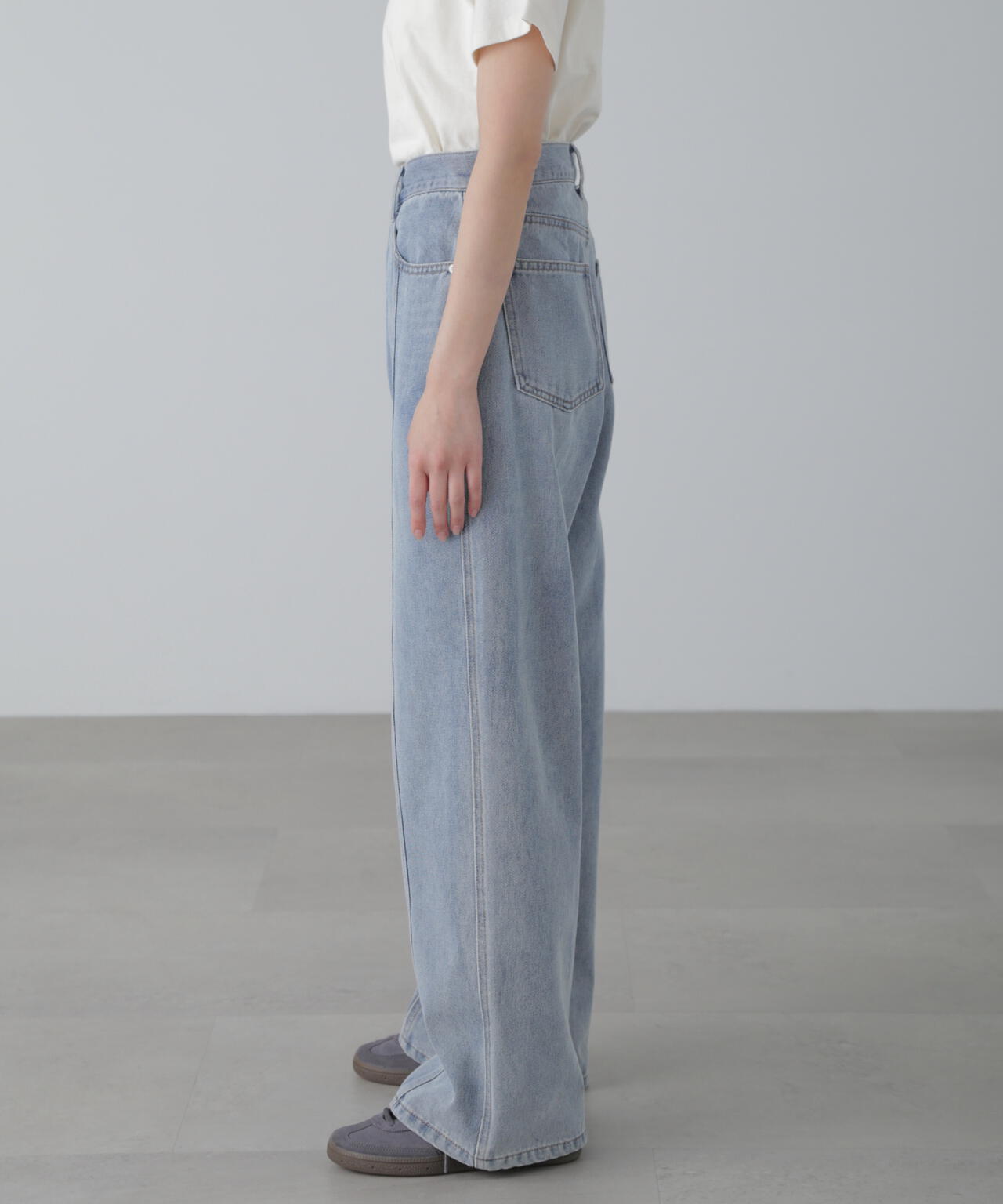 【3サイズ展開XS-M】ワイドストレートカラーパンツ【低身長サイズ有】