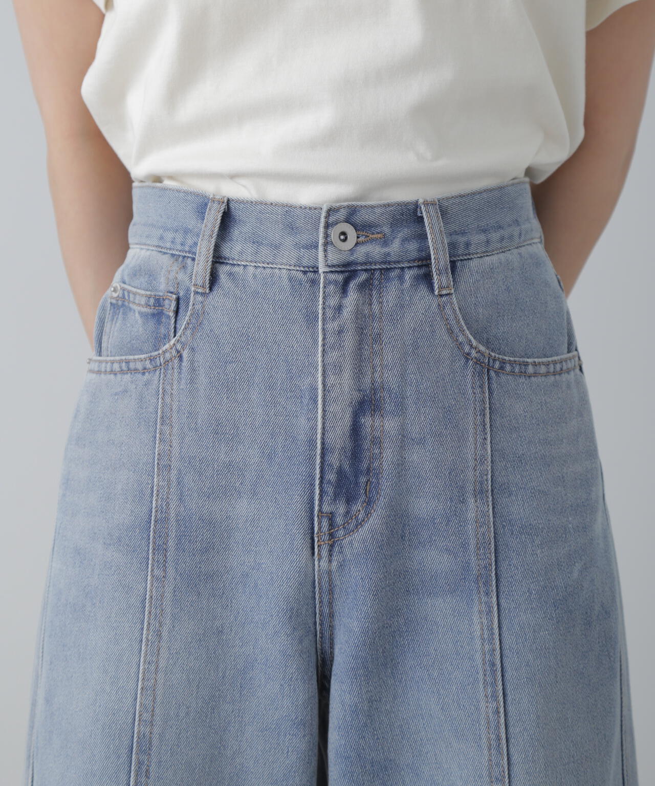 【3サイズ展開XS-M】ワイドストレートカラーパンツ【低身長サイズ有】