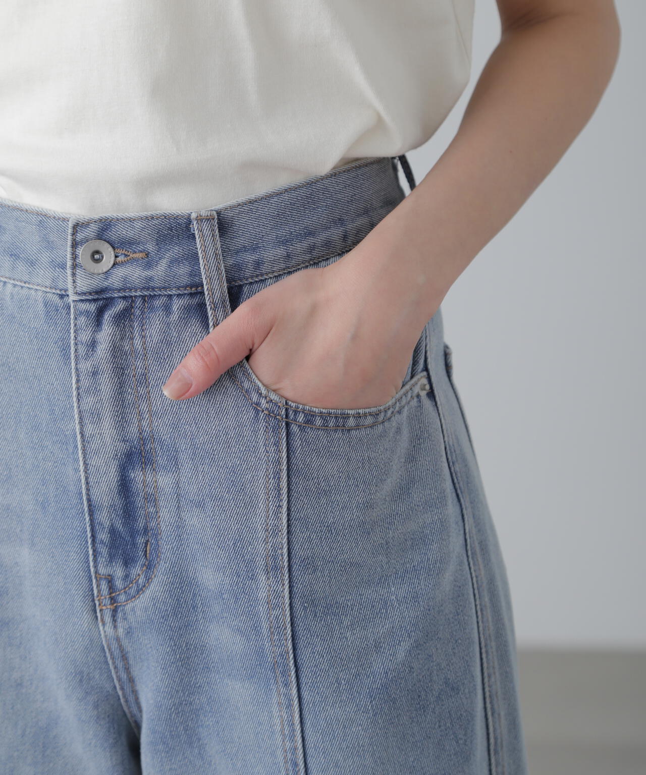 【3サイズ展開XS-M】ワイドストレートカラーパンツ【低身長サイズ有】