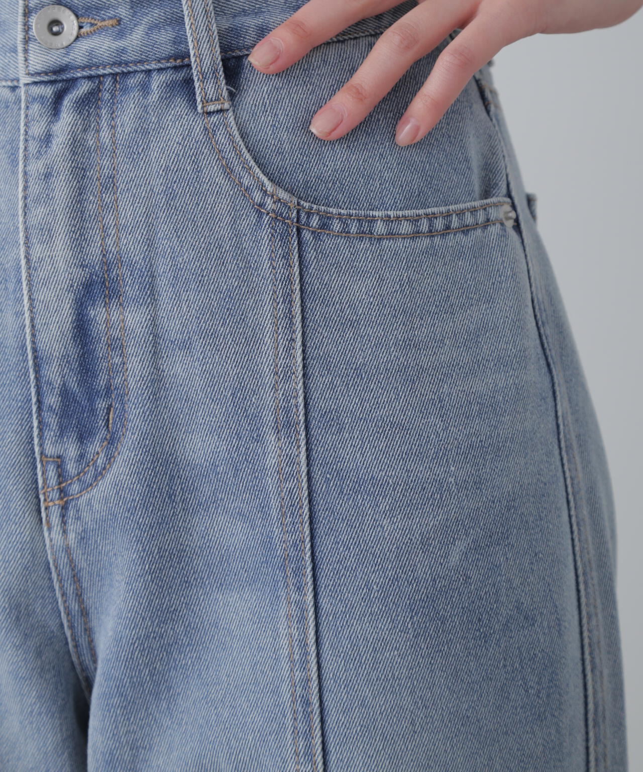 【3サイズ展開XS-M】ワイドストレートカラーパンツ【低身長サイズ有】