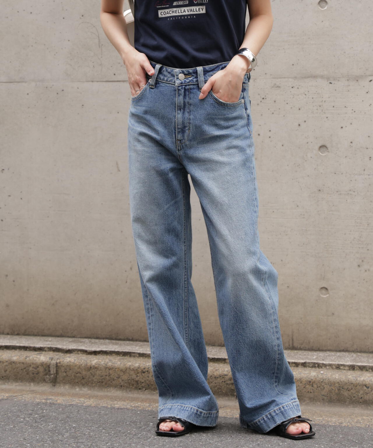 〈フリーズマート別注〉PICCADILLY ベーシックワイドデニムパンツ【低身長サイズ有】