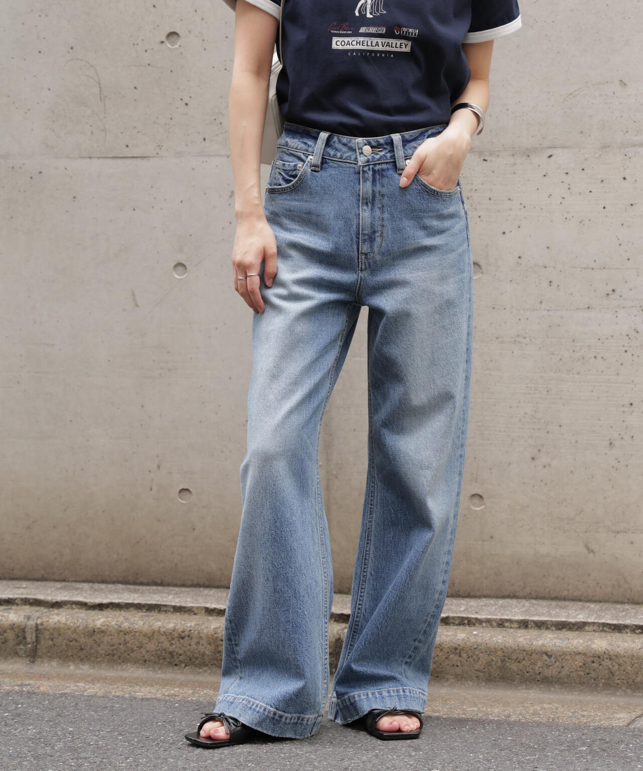 〈フリーズマート別注〉PICCADILLY ベーシックワイドデニムパンツ【低身長サイズ有】