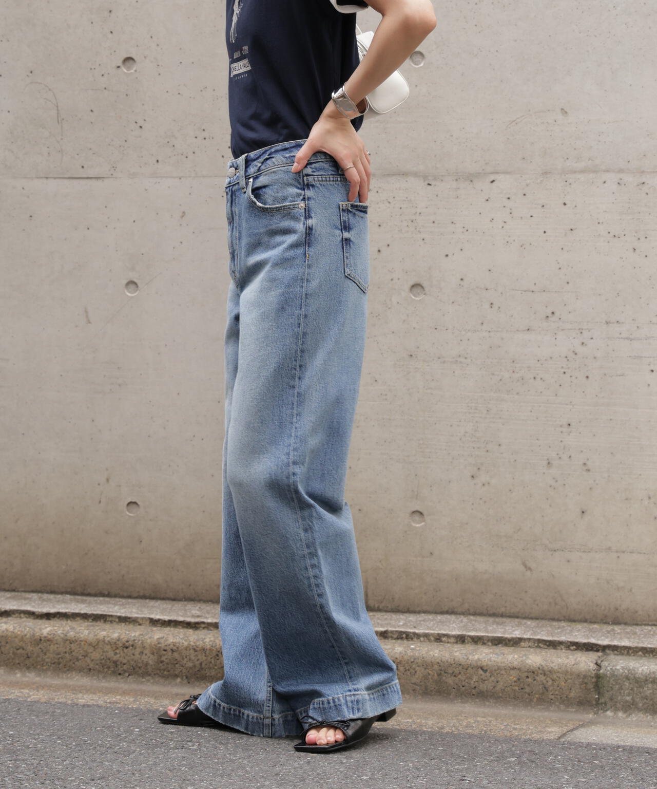 〈フリーズマート別注〉PICCADILLY ベーシックワイドデニムパンツ【低身長サイズ有】