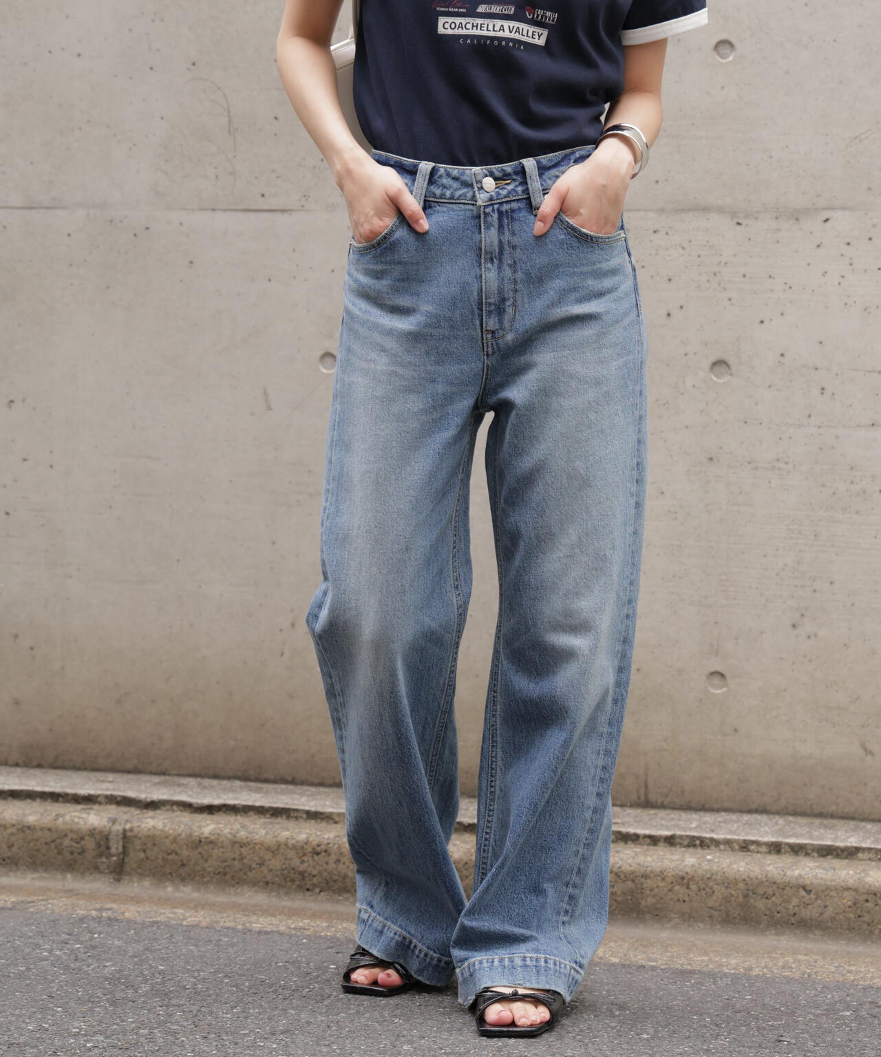 〈フリーズマート別注〉PICCADILLY ベーシックワイドデニムパンツ【低身長サイズ有】