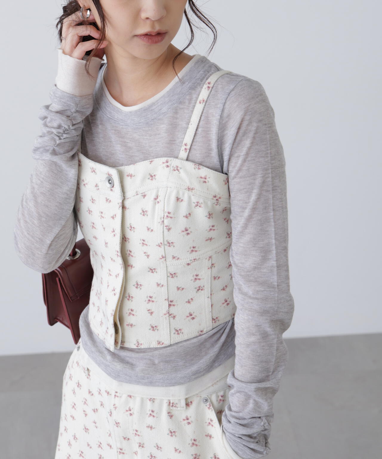 パネル切り替えデニムビスチェ