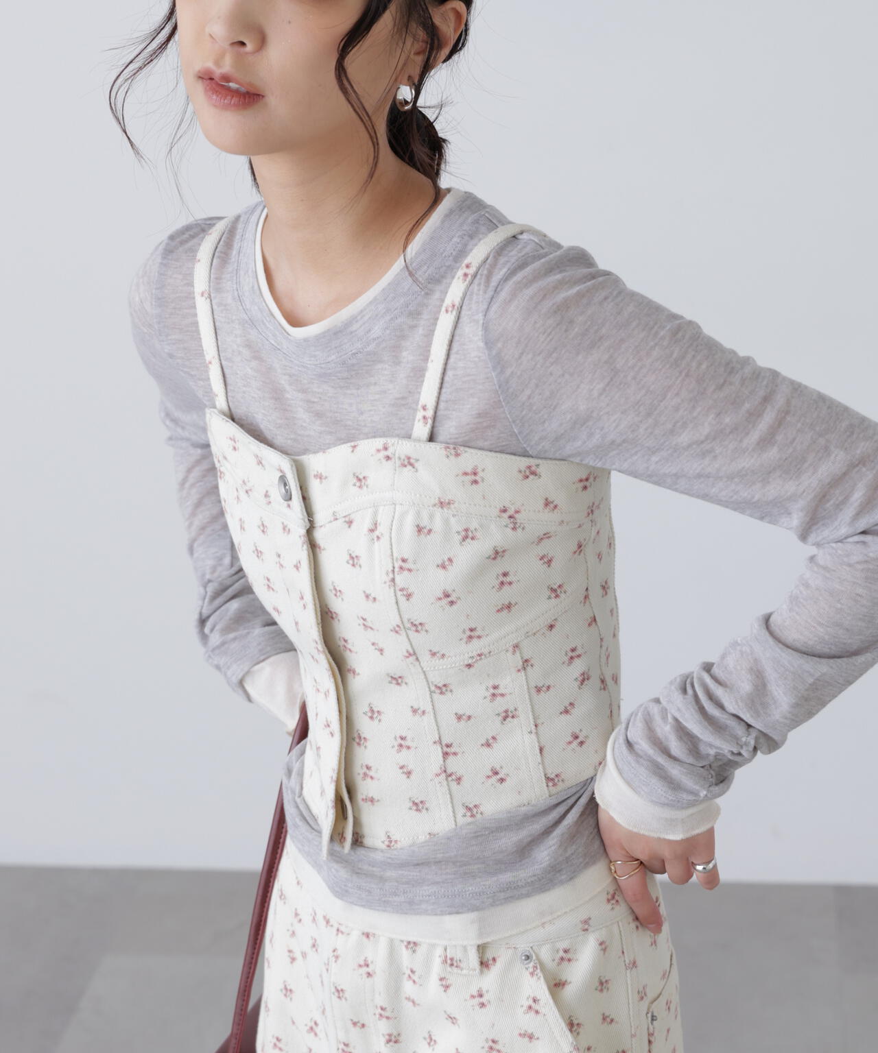 パネル切り替えデニムビスチェ