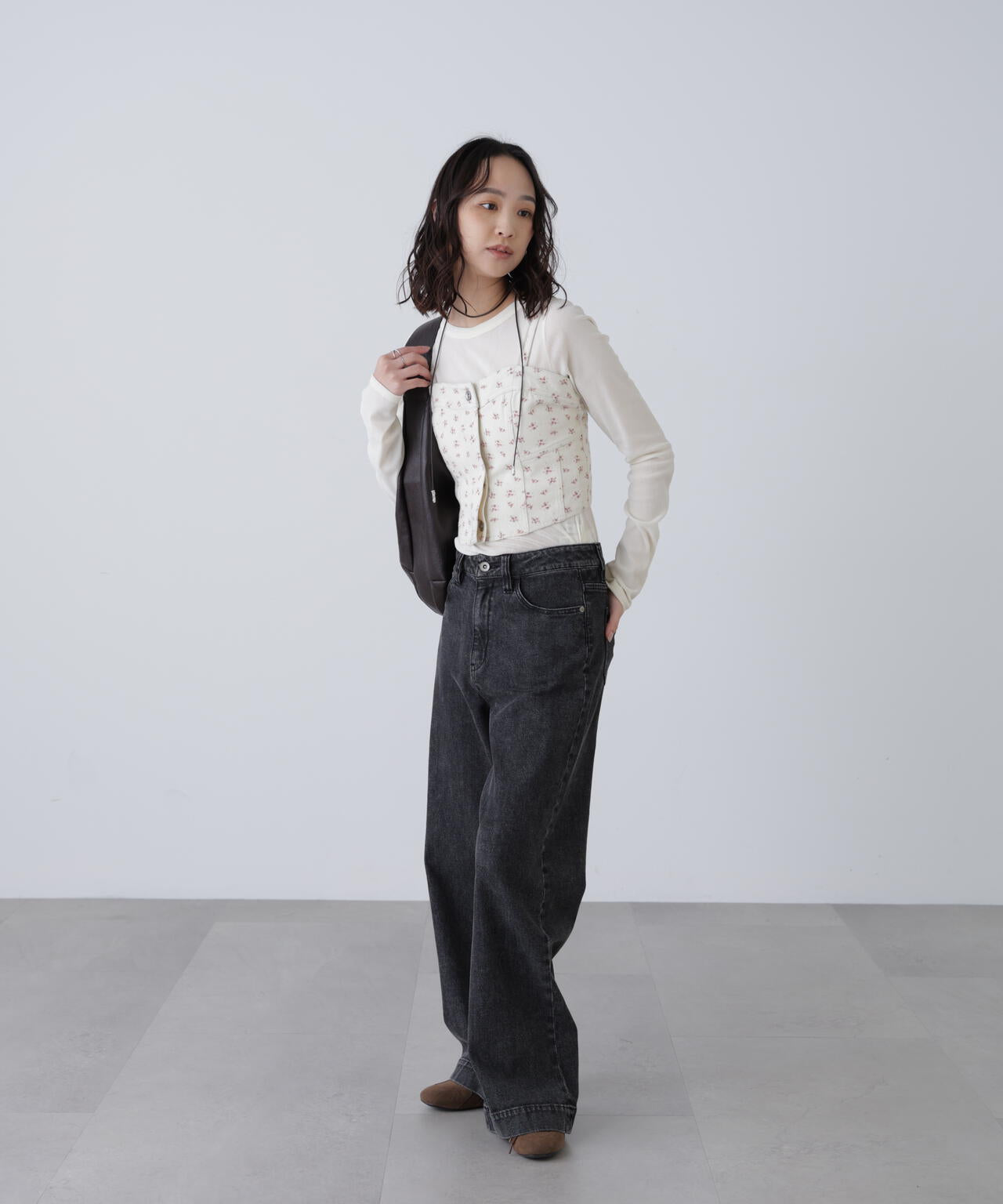 パネル切り替えデニムビスチェ