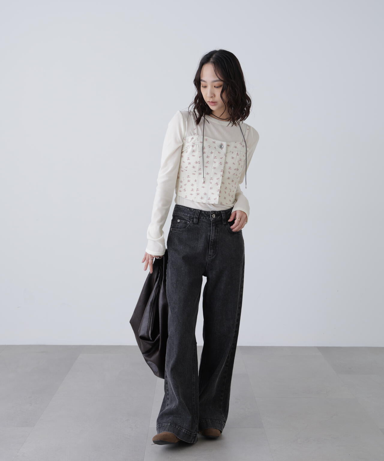 パネル切り替えデニムビスチェ