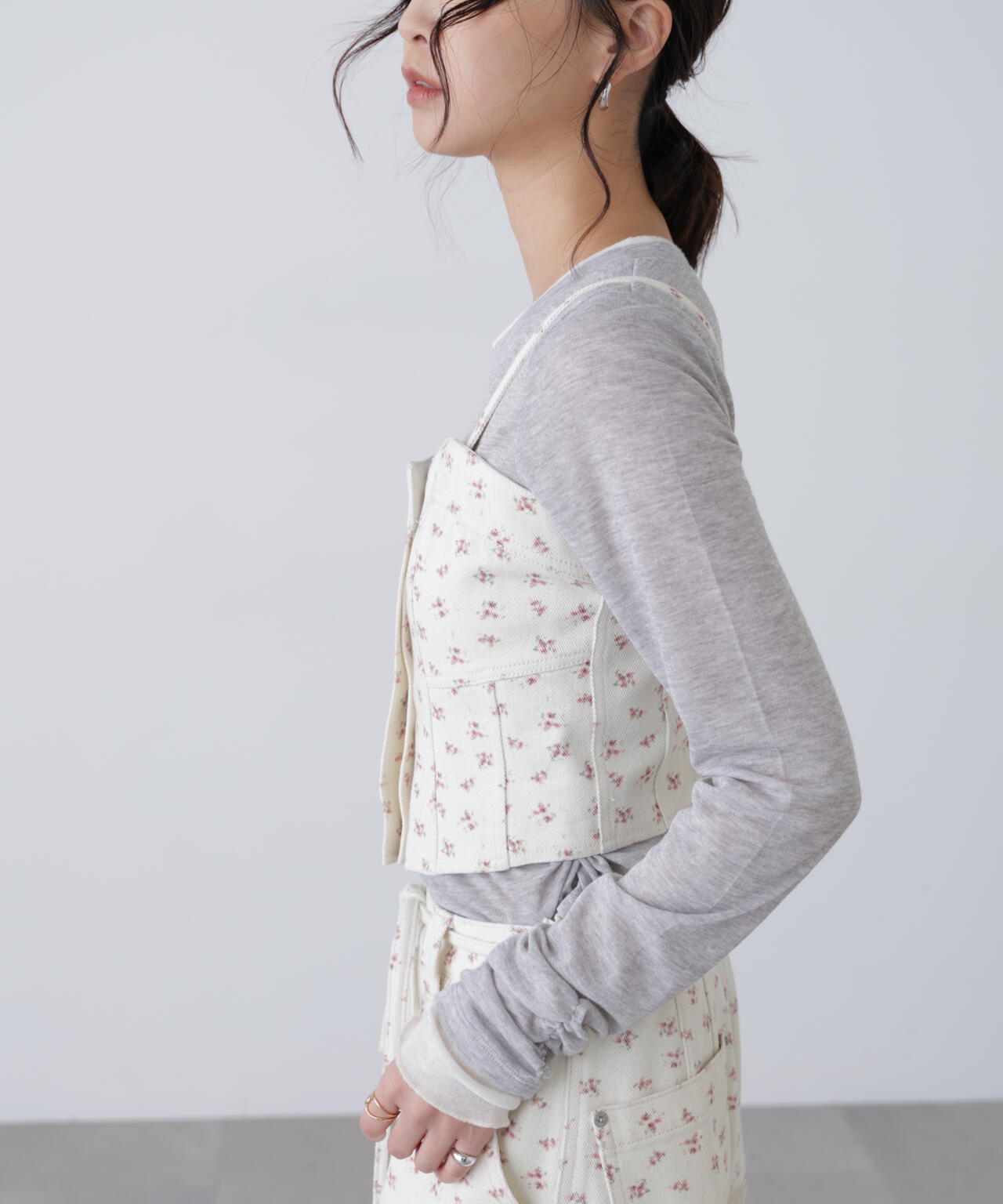 パネル切り替えデニムビスチェ